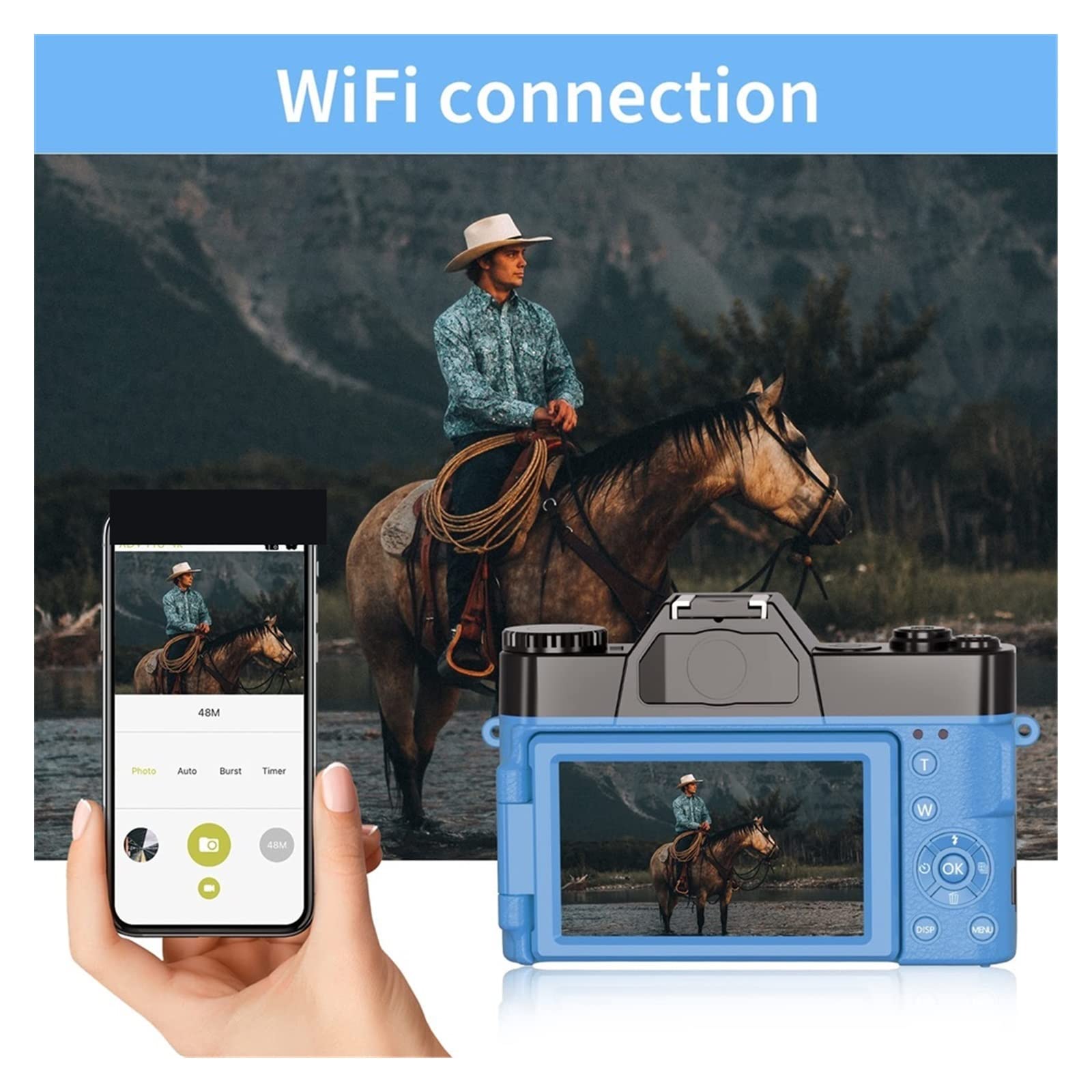 BODORME 48MP 4K Digital Camera with Flip Screen & Wide Lens - Perfect for Vlogging and Travel Photography