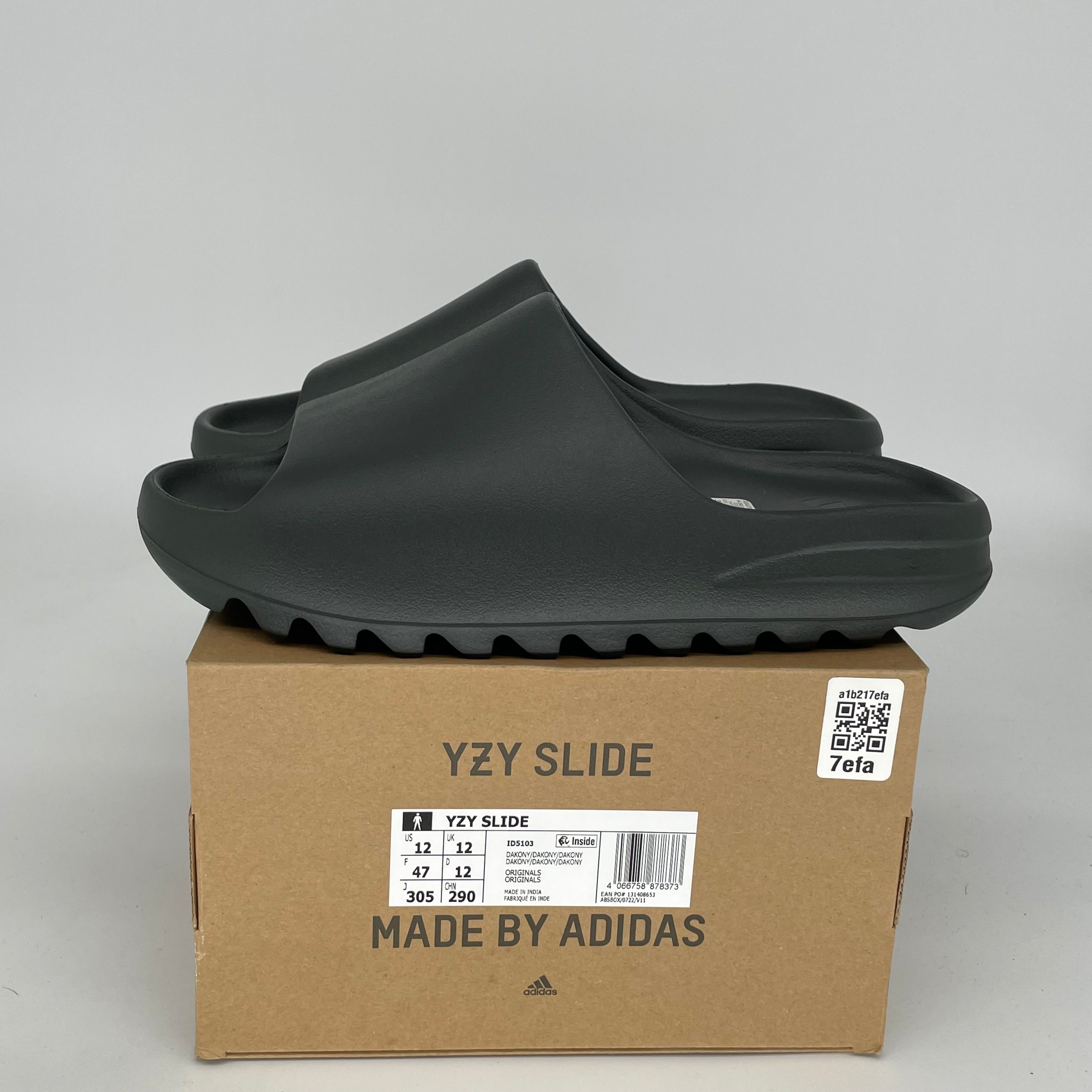 Adidas Yeezy Slide Dark Onyx - Men's Size 12 [ID5103] | Comfortable Slides for Home, Pool & Beach Wear