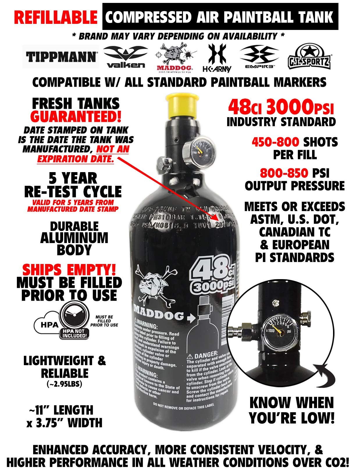 Maddog Tippmann A-5 Silver Paintball Gun Marker Starter Package - Black | High Performance Paintball Marker for Outdoor Sports & Team Games | Perfect for Woodsball, Scenario Play & Recreational Shooting