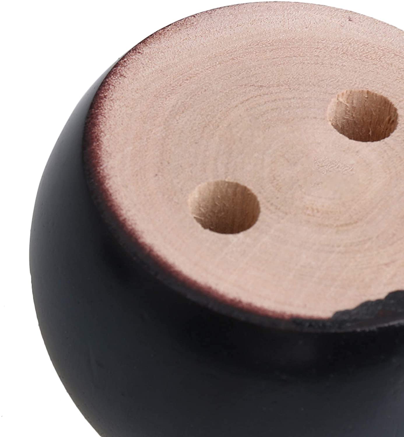 4PCS Black Wooden Round Furniture Bun Feet 2