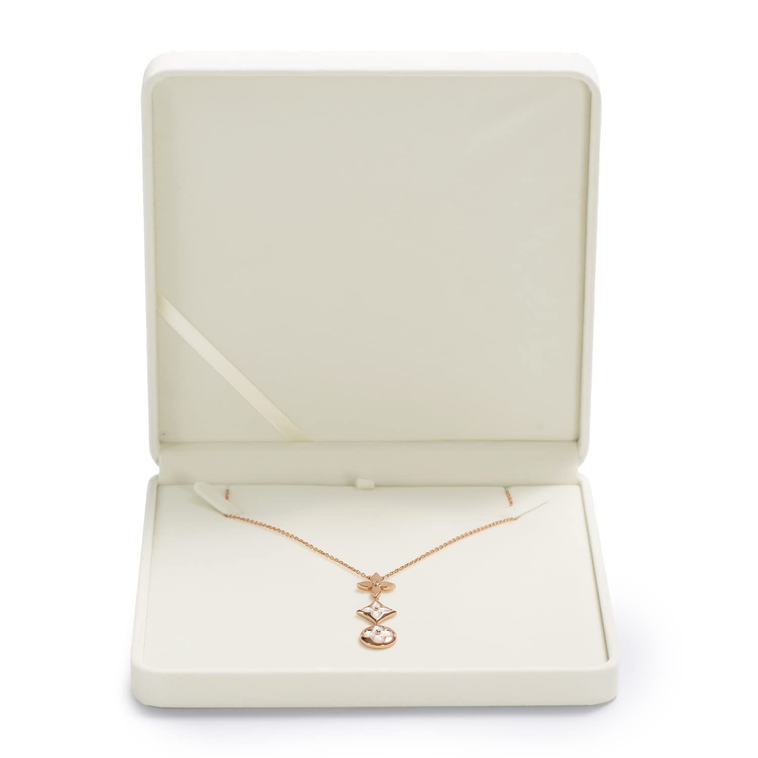 Oirlv Velvet Jewelry Gift Box - Elegant Pearl Necklace Storage Case for Women, Perfect for Wedding, Birthday & Anniversary Gifts | White Velvet Jewelry Box with Luxury Necklace Display
