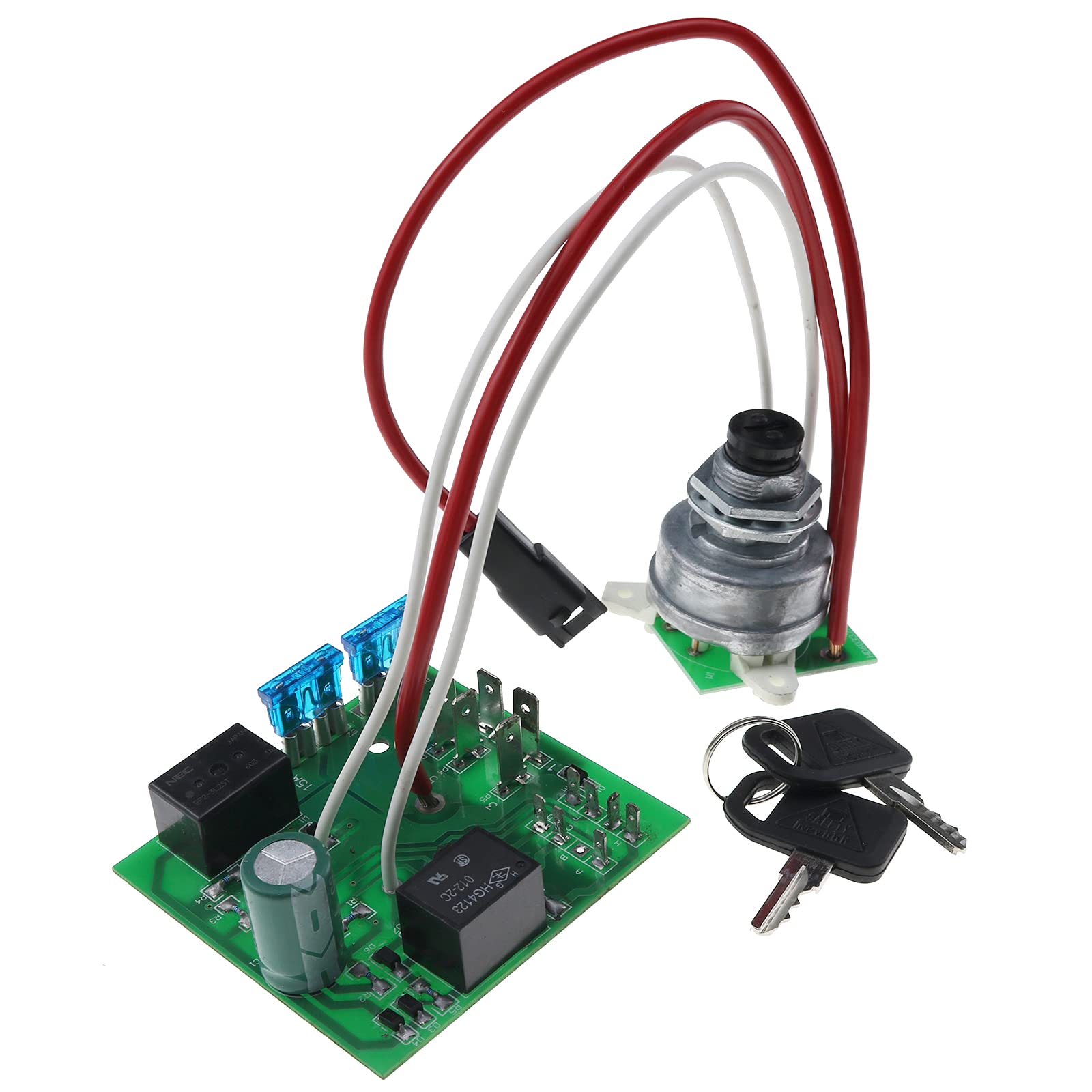 ZTUOAUMA Ignition Switch Starter Module Set with 2 Keys - Compatible with John Deere 325 335 345 Garden Tractors (Serial # Below 070000) - Replacement Part #AM124137 AM119999 - Perfect for Lawn Mower & Tractor Maintenance & Repair