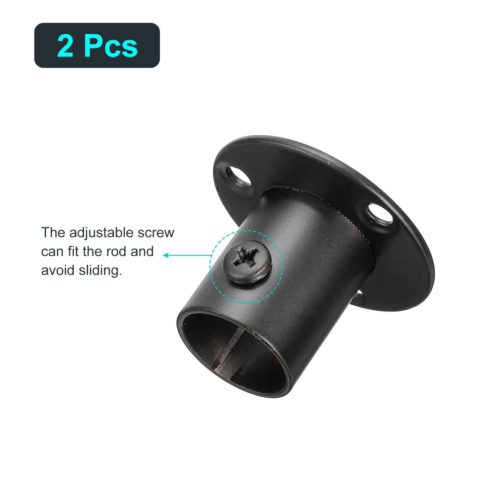 Stainless Steel Pole Socket Flange Bracket with Screws - 0.77