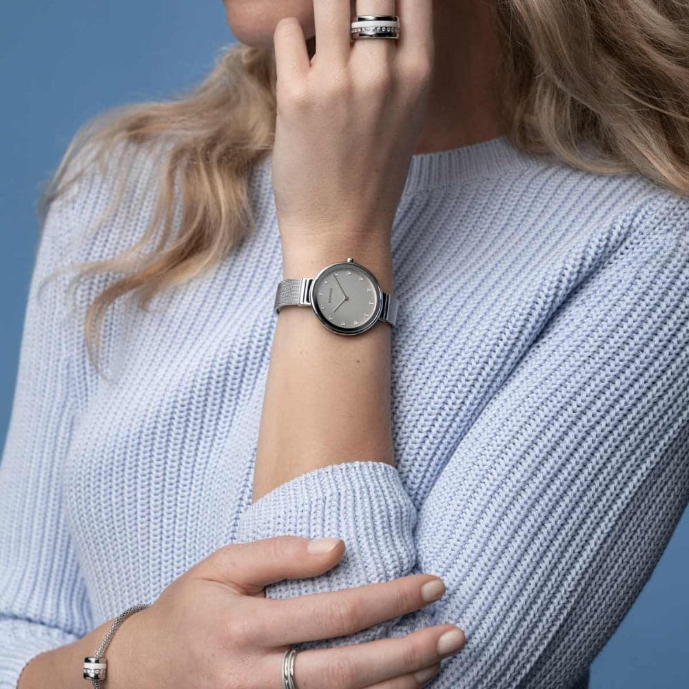 BERING 12034 000 Classic Women's Watch - Elegant Stainless Steel Analog Timepiece with Sapphire Glass for Business, Party & Everyday Wear