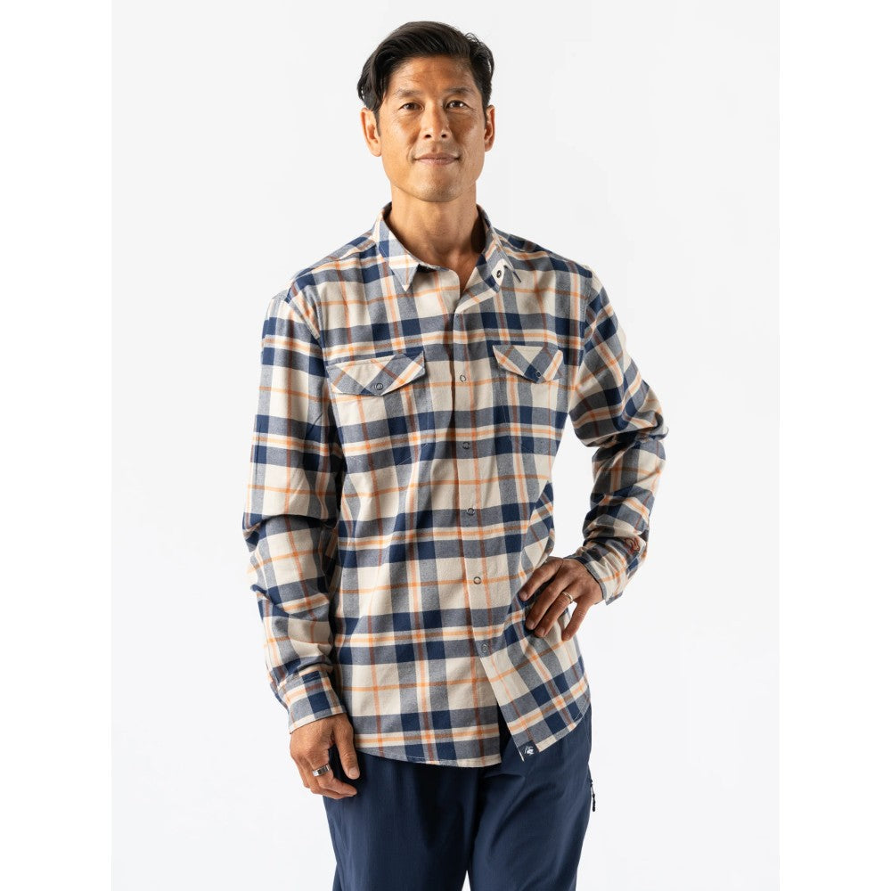 Men's Rabbit High Country Long Sleeve Flannel Shirt - Soft & Durable Plaid Shirt for Outdoor Camping, Hiking & Casual Wear