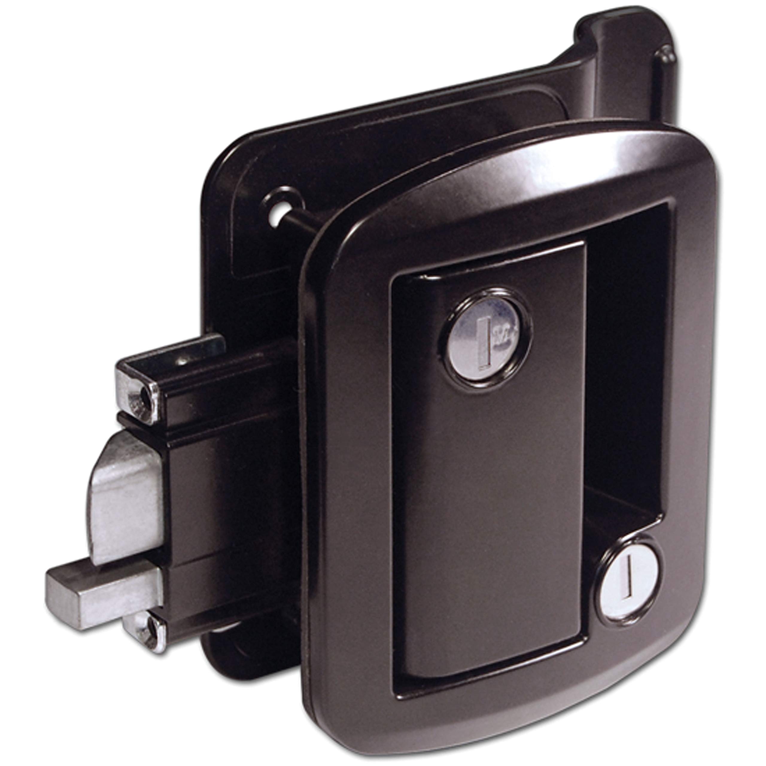 RV Door Lock with Deadbolt - Black (Ttl-43610-2006-1Pk) | Secure Camper & Trailer Entry | Creative Products Group | Ideal for RV, Motorhome & Travel Trailer Security