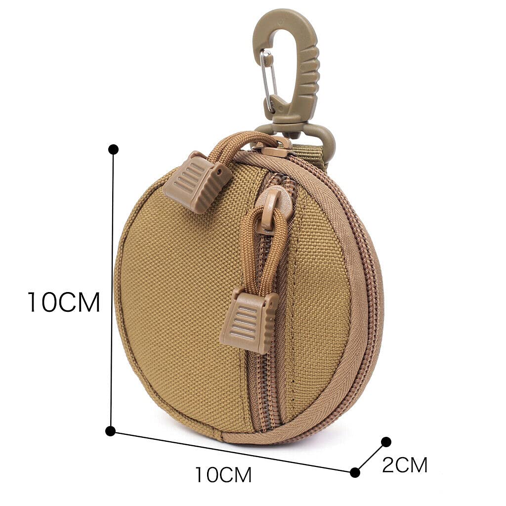 Tactical MOLLE Pouch - Small Multi-Function EDC Organizer Bag for Keys, Wallet, Wireless Headset & Coins - Durable Zippered Pocket Pouch for Outdoor, Hiking, Camping & Everyday Carry Essentials