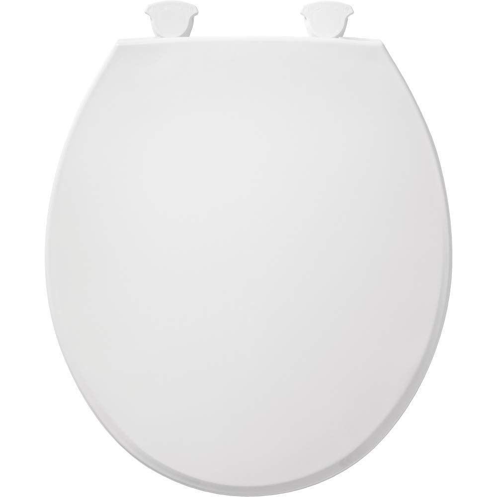 Easy-Clean White Plastic Round Toilet Seat with Quick-Change Hinges | CHURCH 3EC 000 | Durable & Hygienic Bathroom Upgrade for Homes & Commercial Spaces
