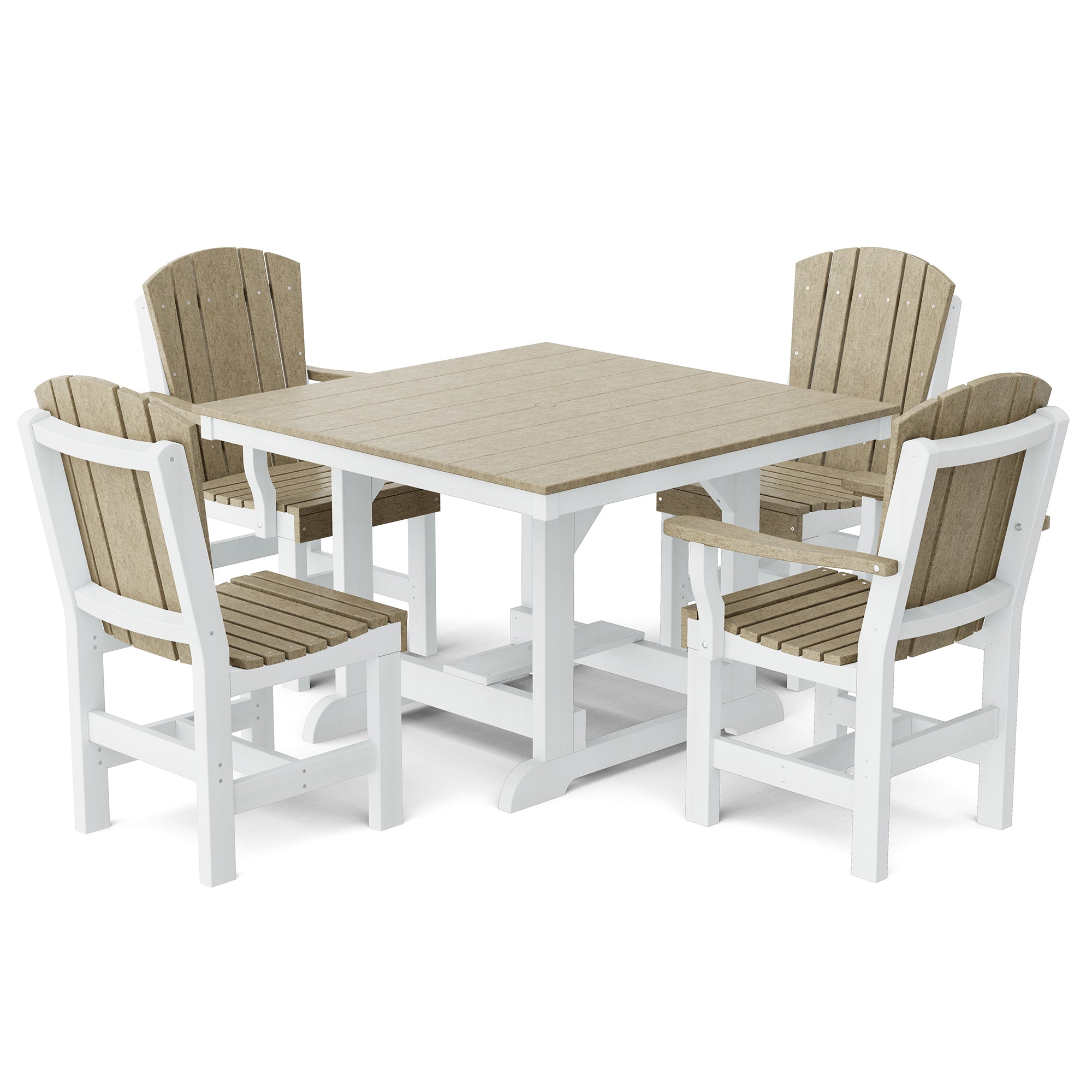 Heritage 5-Piece 44x44 Inch Square Outdoor Dining Set with Cushions - Perfect for Patio, Garden, and Backyard Entertaining