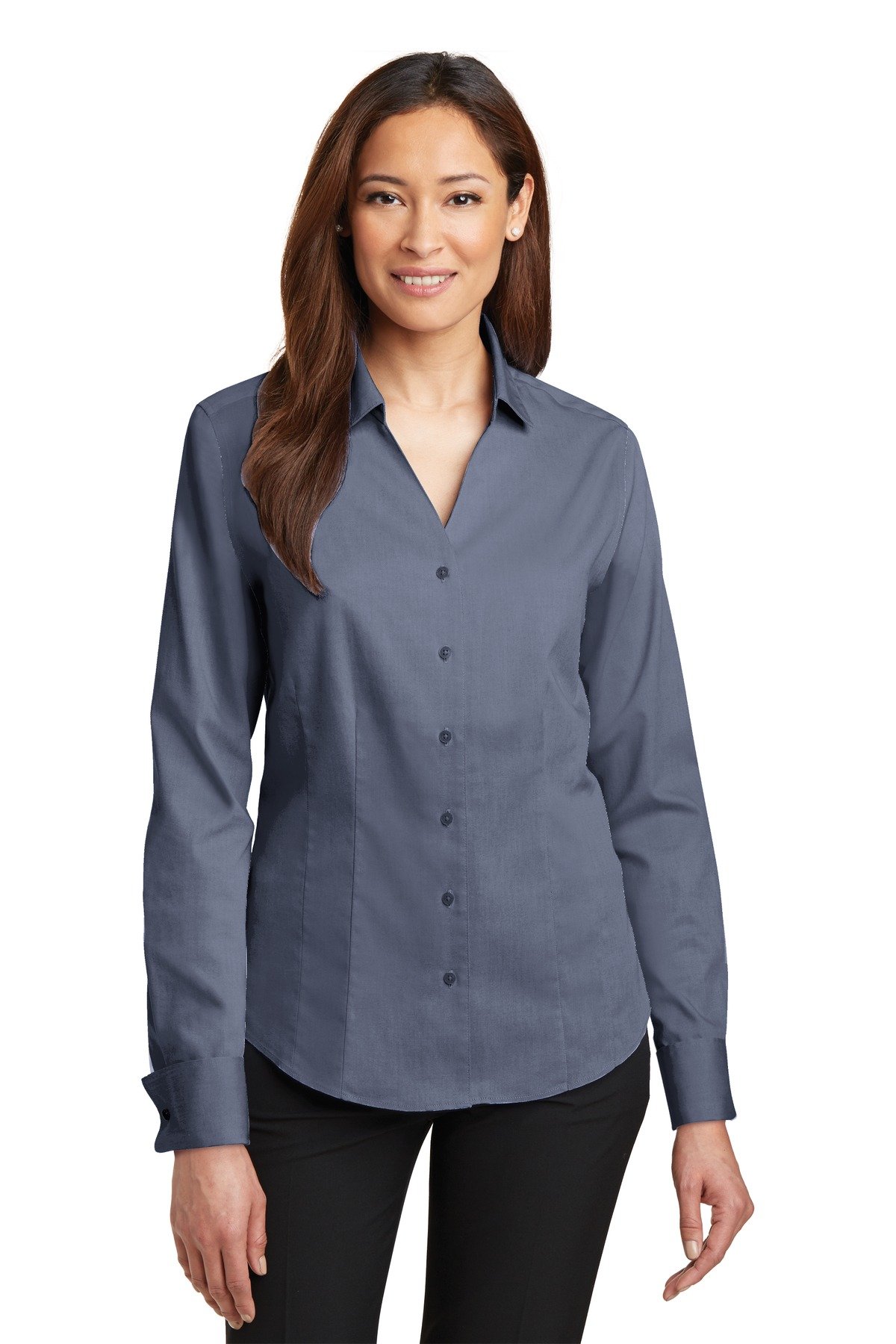 Red House Women's French Cuff Non-Iron Pinpoint Oxford Shirt - Professional Office Wear & Formal Business Attire for Women