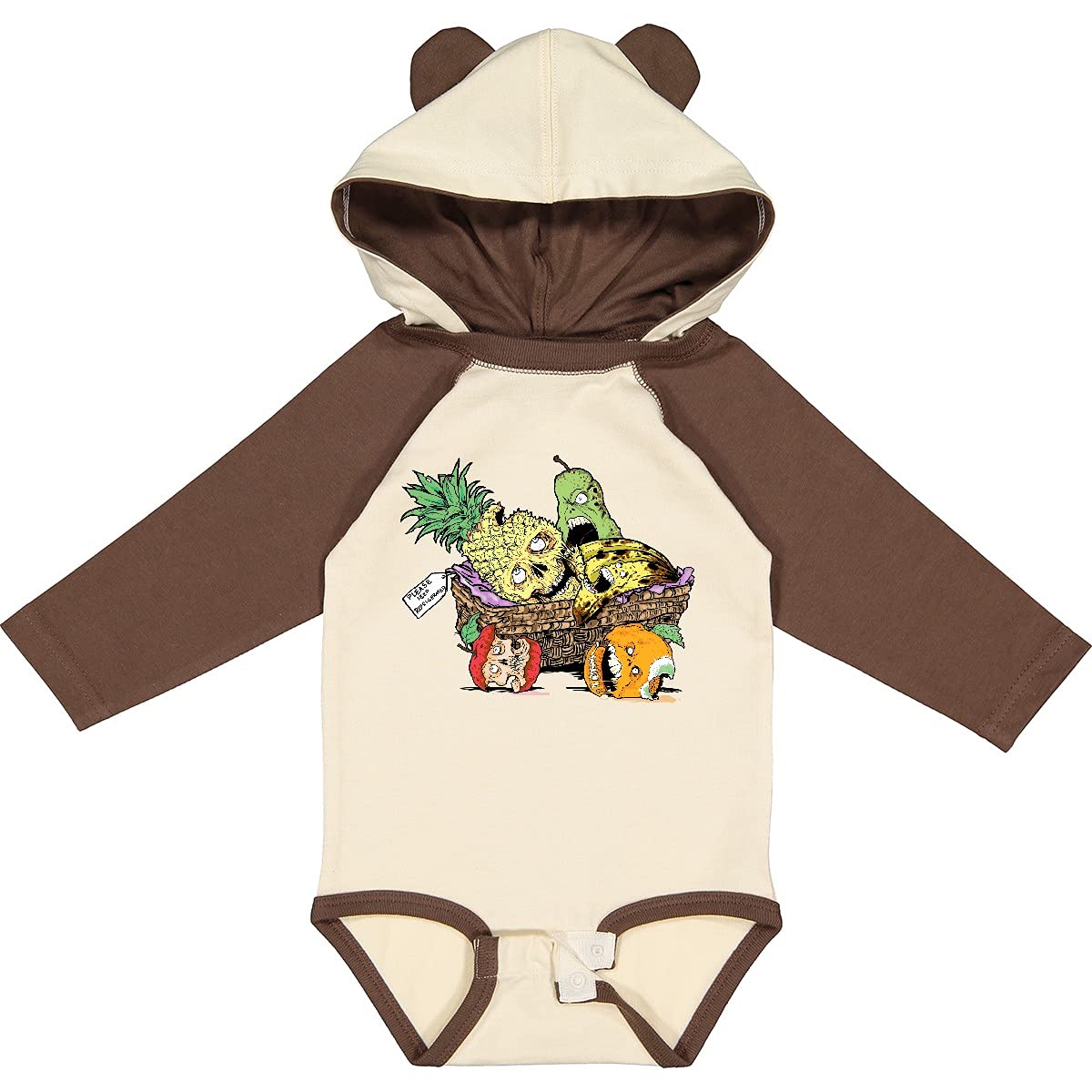 Inktastic Zombie Fruit Gift Basket - Funny Long Sleeve Baby Bodysuit Creeper for Halloween, Christmas & Birthday Gifts | Cute Infant Outfit for Boys & Girls