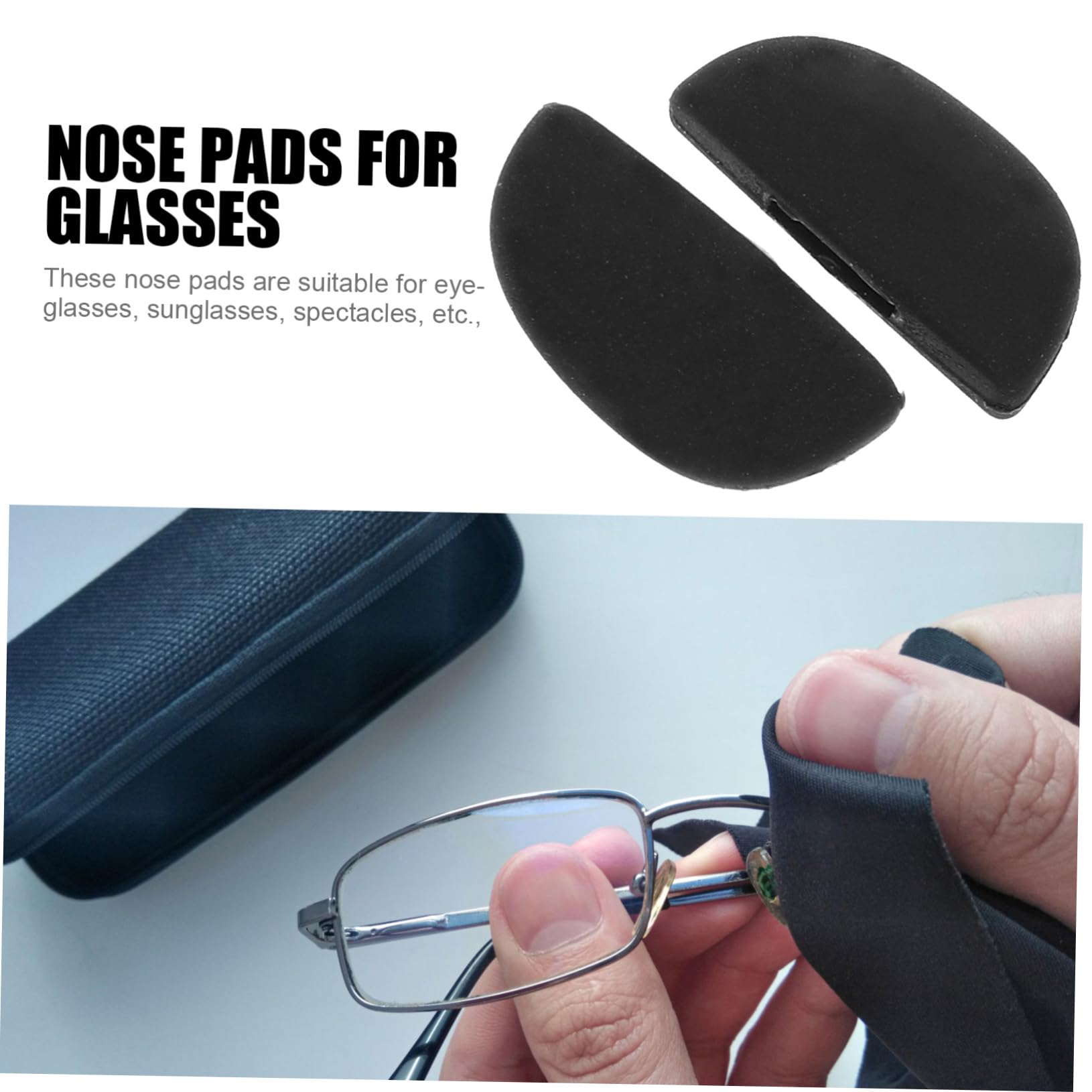 Anneome 10 Pairs Soft Silicone Nose Pads for Glasses - Comfortable Nose Cushion Pads, Universal Fit Eyeglass Frame Accessories - Perfect for Reading, Computer Use, and Daily Wear