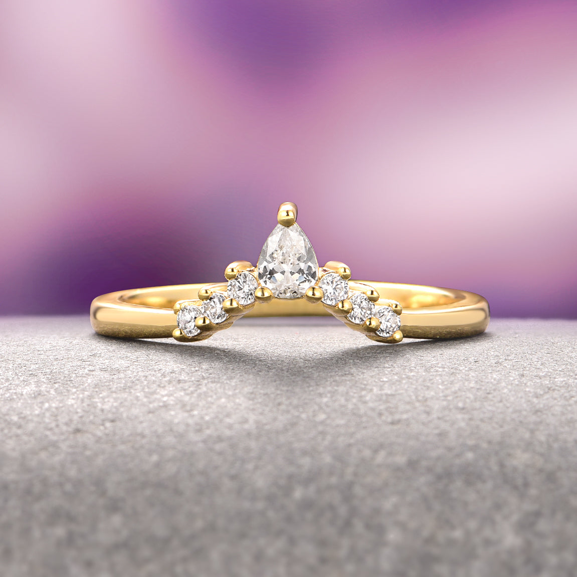 Estée Moissanite Bridal Ring Set - 14K Solid Yellow Gold Engagement & Wedding Rings for Women, Durable Sparkling Moissanite Jewelry Gift for Bride, Anniversary or Proposal