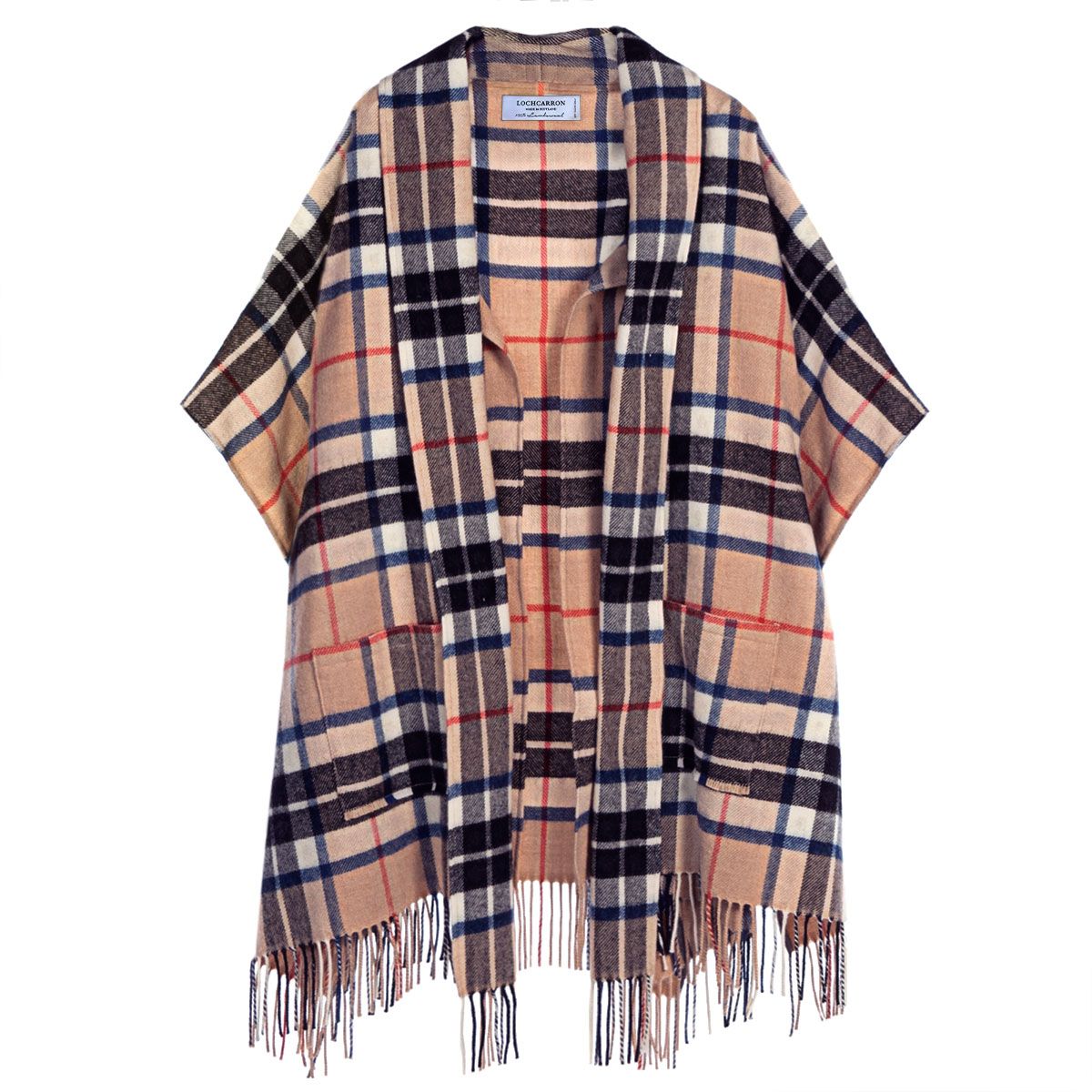 Robyn Thomson Camel Modern Tartan Lambswool Jacket - Women's Classic Wool Coat for Fall & Winter | Perfect for Office, Travel & Casual Outfits