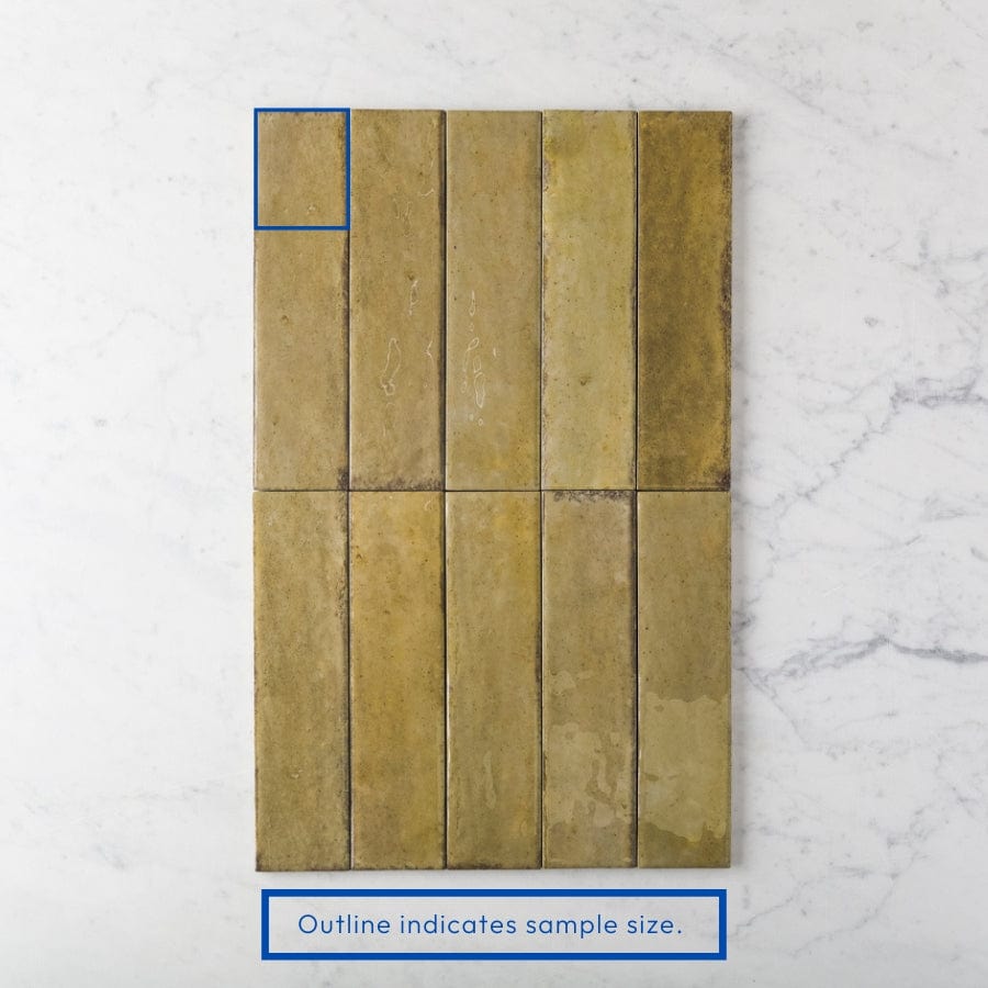 Richmond Gloss Subway Green Tile Sample - Premium Ceramic Wall & Backsplash Tiles for Kitchen, Bathroom & Home Decor