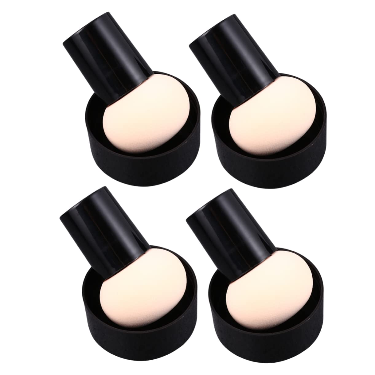 4PCS Makeup Sponge Blender Set with Handle - Lollipop Sponge Applicator for Foundation, Powder & Liquid Makeup - Soft Beauty Blender Sponge for Face & Body - Perfect for Professional Makeup Artists & Home Use