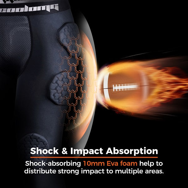 CF007 Football Girdle with Built-in Padded Leggings & Knee Pads - Protective Compression Base Layer for Football, Rugby & Contact Sports Training
