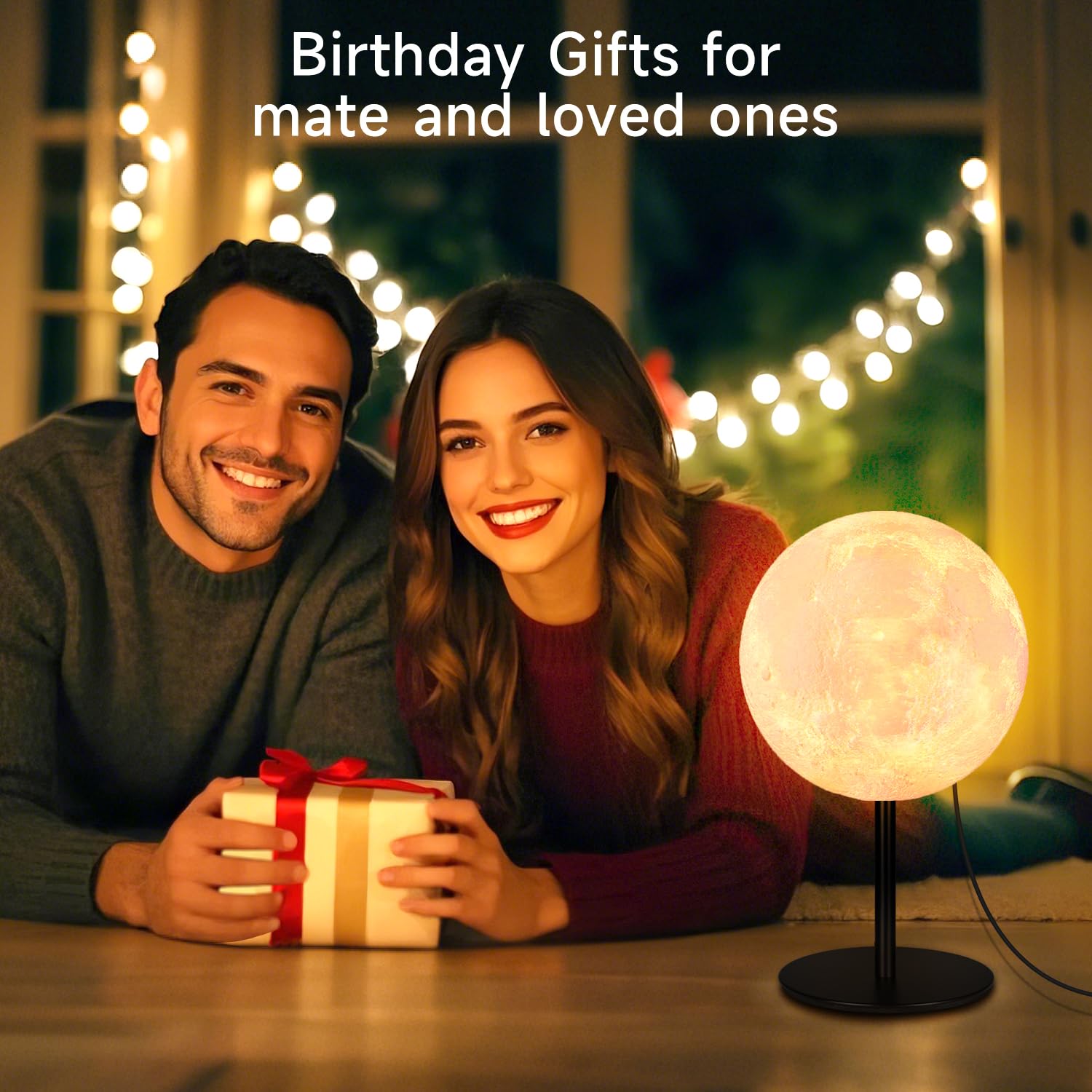 Dimmable Moon Lamp Night Light - 30 Lighting Modes, USB Rechargeable Bedside Table Lamp for Bedroom, Kids Room, Office & Dorm Decor | Perfect Gift for Women, Men, Teens Birthday & Home Decoration | Creates Romantic Ambiance for Bedtime Reading & Relaxation