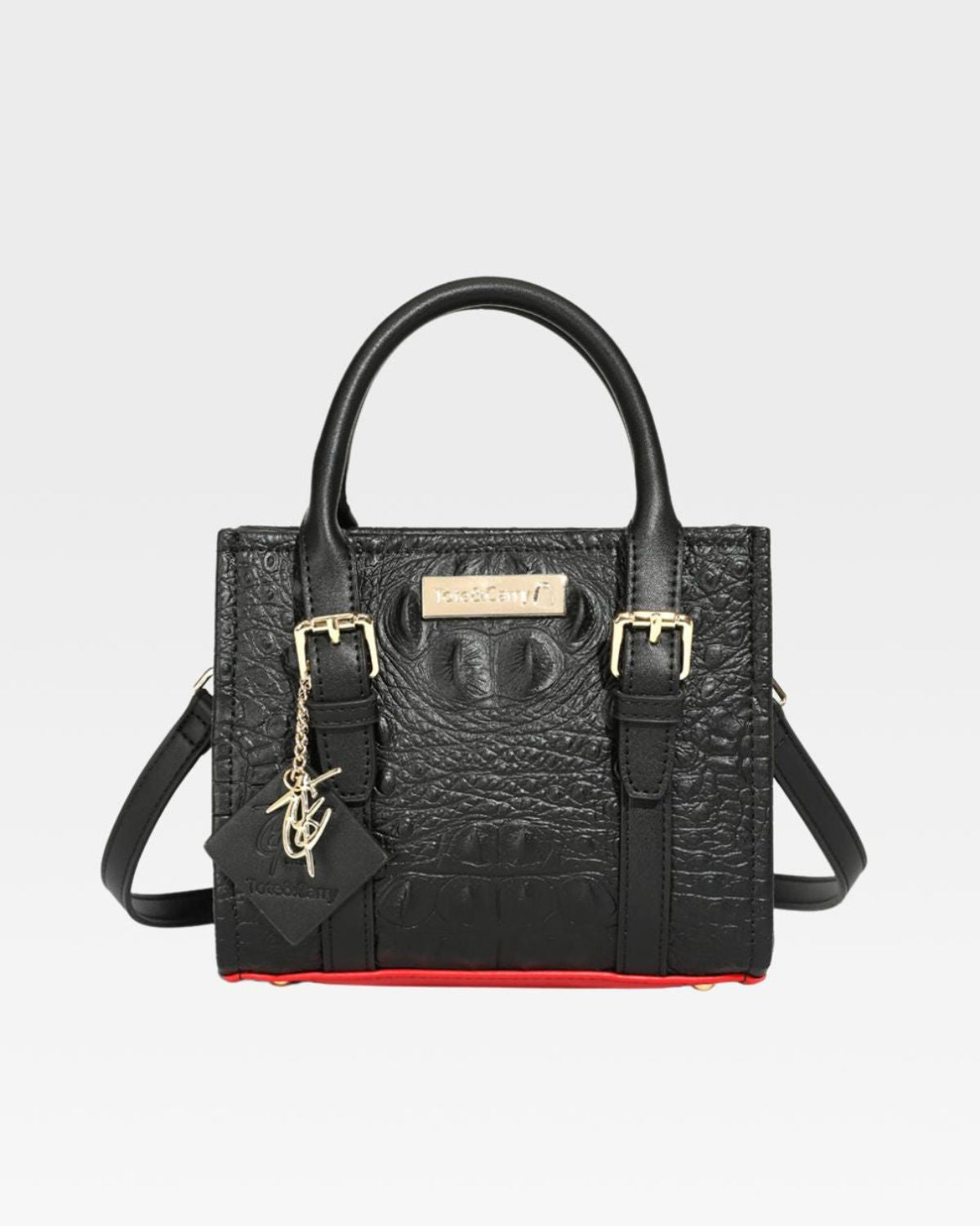 Apollo 2 Mini Tote Bag - Stylish Black Handbag with Red Bottom | Perfect for Work, Travel & Everyday Use | Women's Fashion Accessory