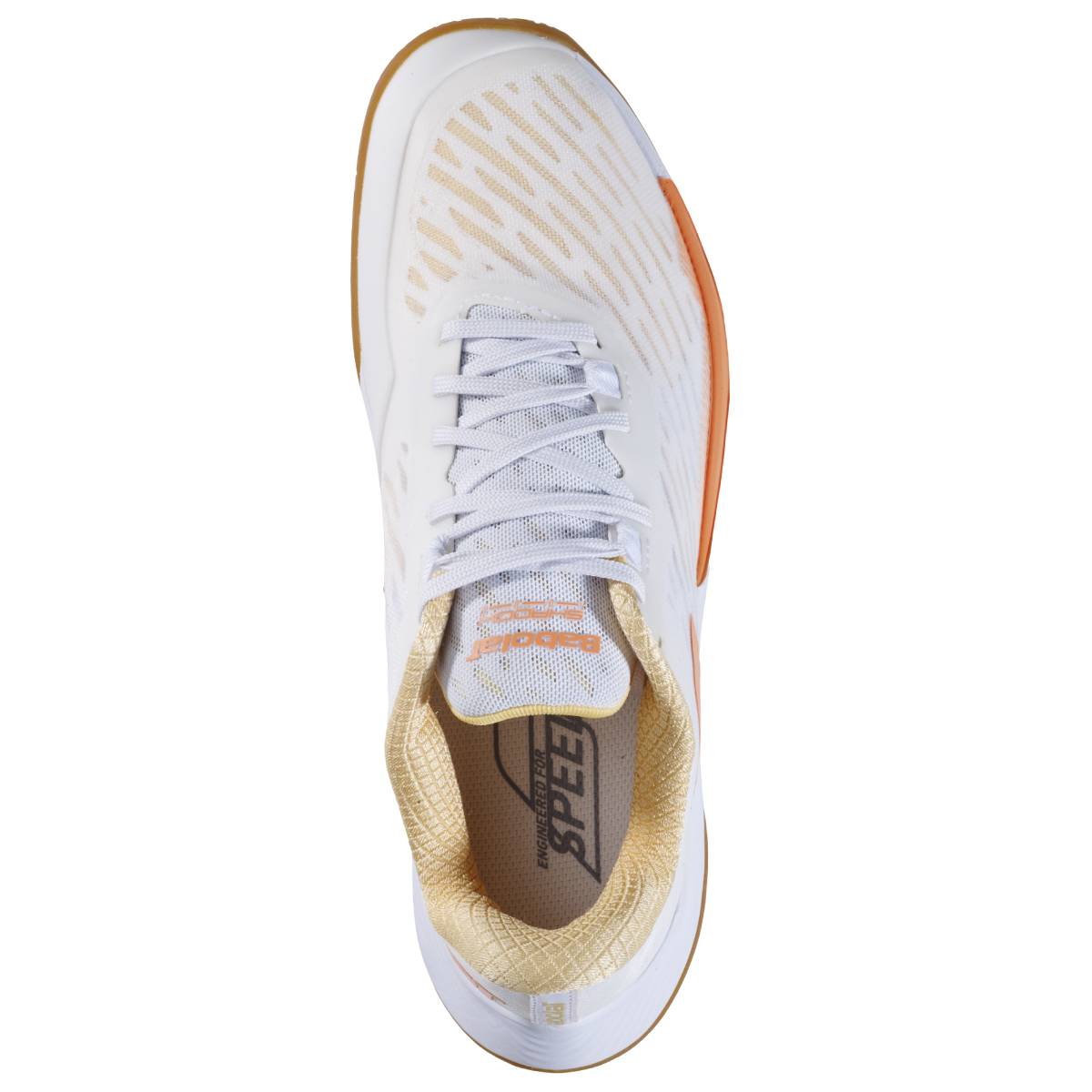 Babolat Shadow Tour Women's Indoor Court Shoes - White & Yellow | Tennis & Badminton Shoes for Women | Perfect for Indoor Sports & Gym Training