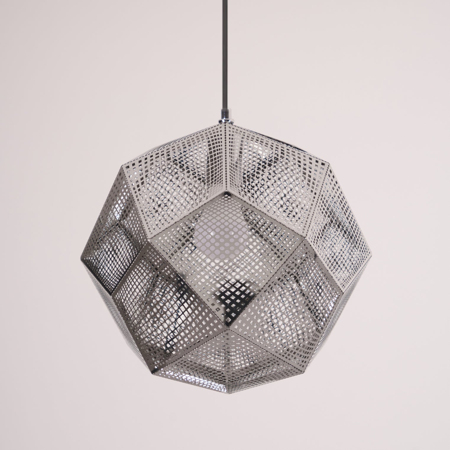 Modern Etch Pendant Light - Handcrafted Glass Shade with Adjustable Hanging Cord - Perfect for Kitchen Island, Dining Room & Bedroom Lighting Decor