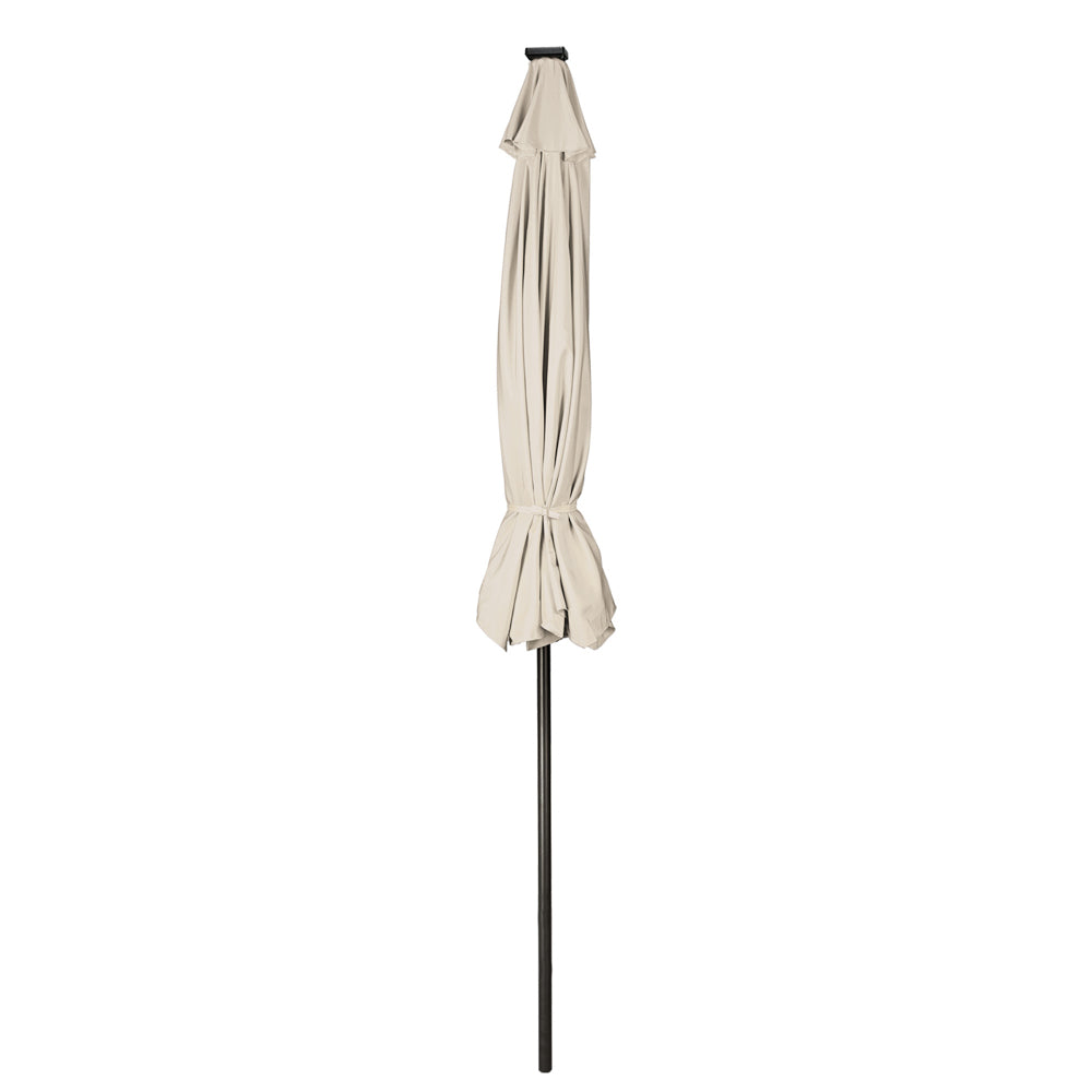TheLAShop 9 ft Solar LED Patio Umbrella with 8 Ribs & Adjustable Tilt - Perfect for Outdoor Dining, Poolside Lounging, and Backyard Relaxation