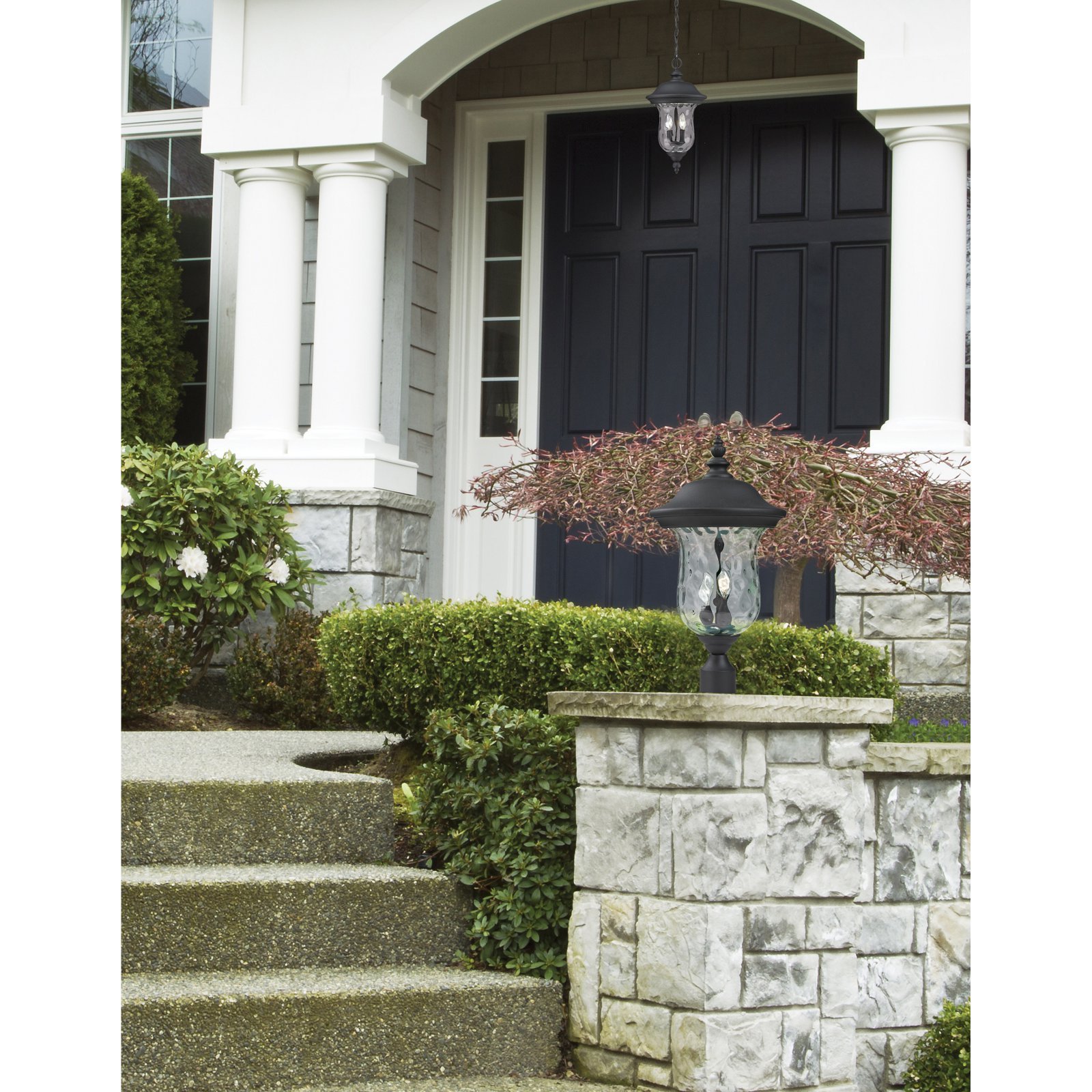 Z-Lite 533PHB-RBRZ Armstrong Outdoor Post Light - Aluminum Frame, Bronze Finish, Clear Water Glass Shade - Perfect for Patio, Garden, and Driveway Lighting