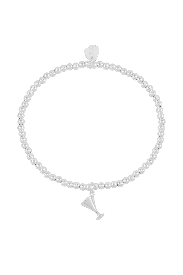 Sienna Beaded Martini Charm Bracelet for Women - Elegant Glass Beaded Cocktail Jewelry - Perfect for Parties, Weddings, and Night Out Accessories