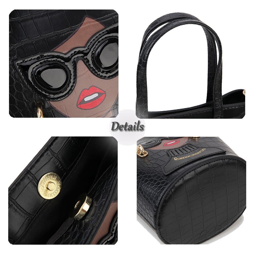 3D Lady Face Purse - Unique Top Handle Satchel Handbag for Women, Fashionable Shoulder Bag & Clutch Purse | Perfect for Parties, Date Nights & Special Occasions
