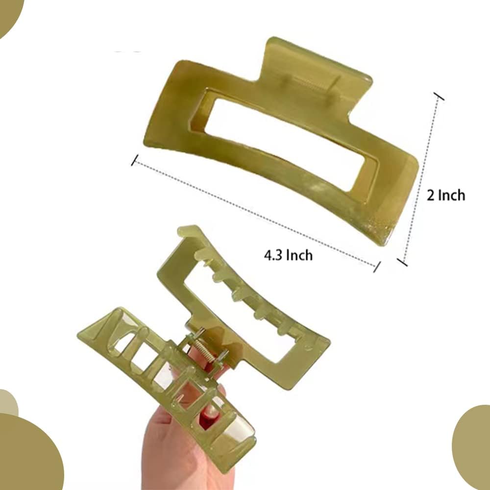 Glamifirsto Transparent Anti-Slip Hair Claw Clip for Women - Strong Grip Plastic Hair Clamp (Set of 4) - Perfect for Ponytails, Buns & Everyday Hairstyles