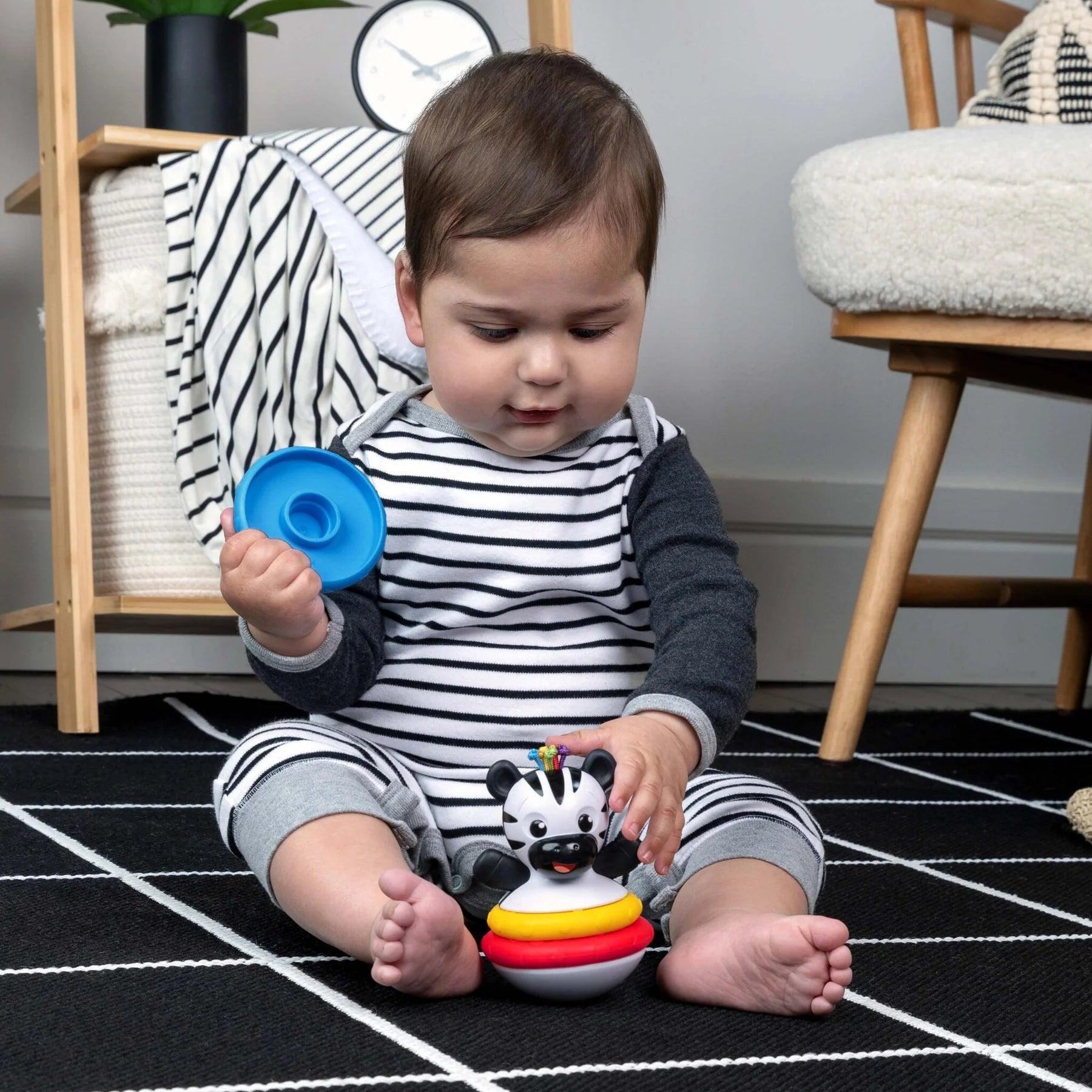 Baby Einstein Stack & Wobble Zen™ Teether Toy - Soothing Teething Relief for Babies 3-12 Months - Stackable Sensory Toy for Early Learning & Playtime Fun
