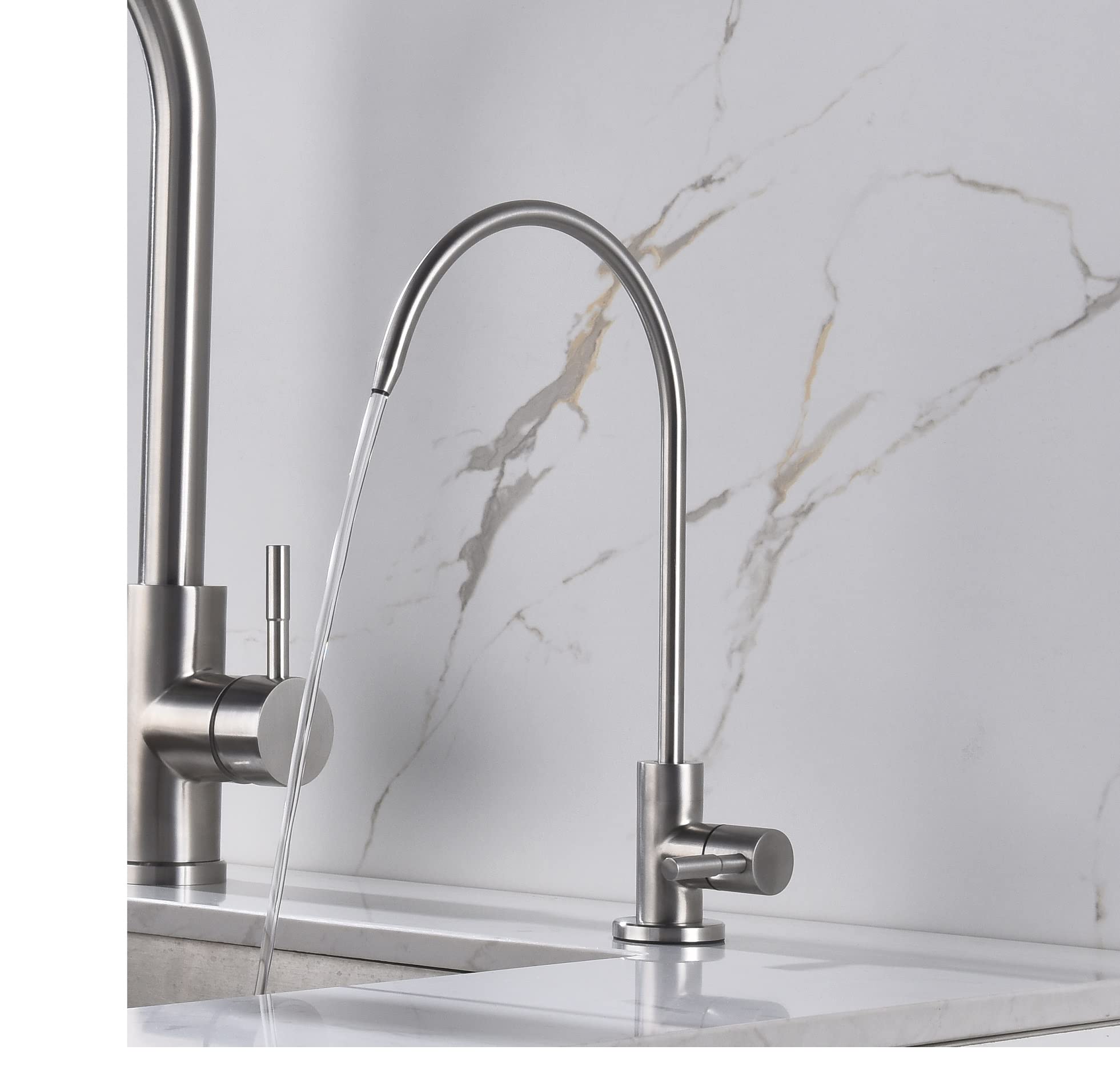 Brushed Stainless Steel Drinking Water Faucet for Reverse Osmosis System - Non-Air Gap Kitchen Water Purifier Faucet in Brushed Nickel Finish | Perfect for Home, Office & RV Water Filtration