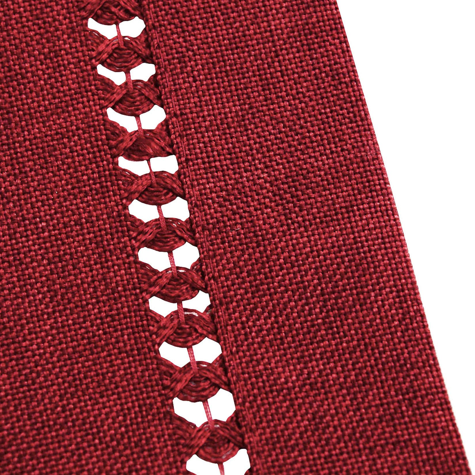 Grelucgo Handcrafted Solid Burgundy Dining Table Runner - Double-Hemstitched Dresser Scarf 14x72 Inches - Perfect for Holiday Decor, Wedding Centerpieces & Farmhouse Table Settings