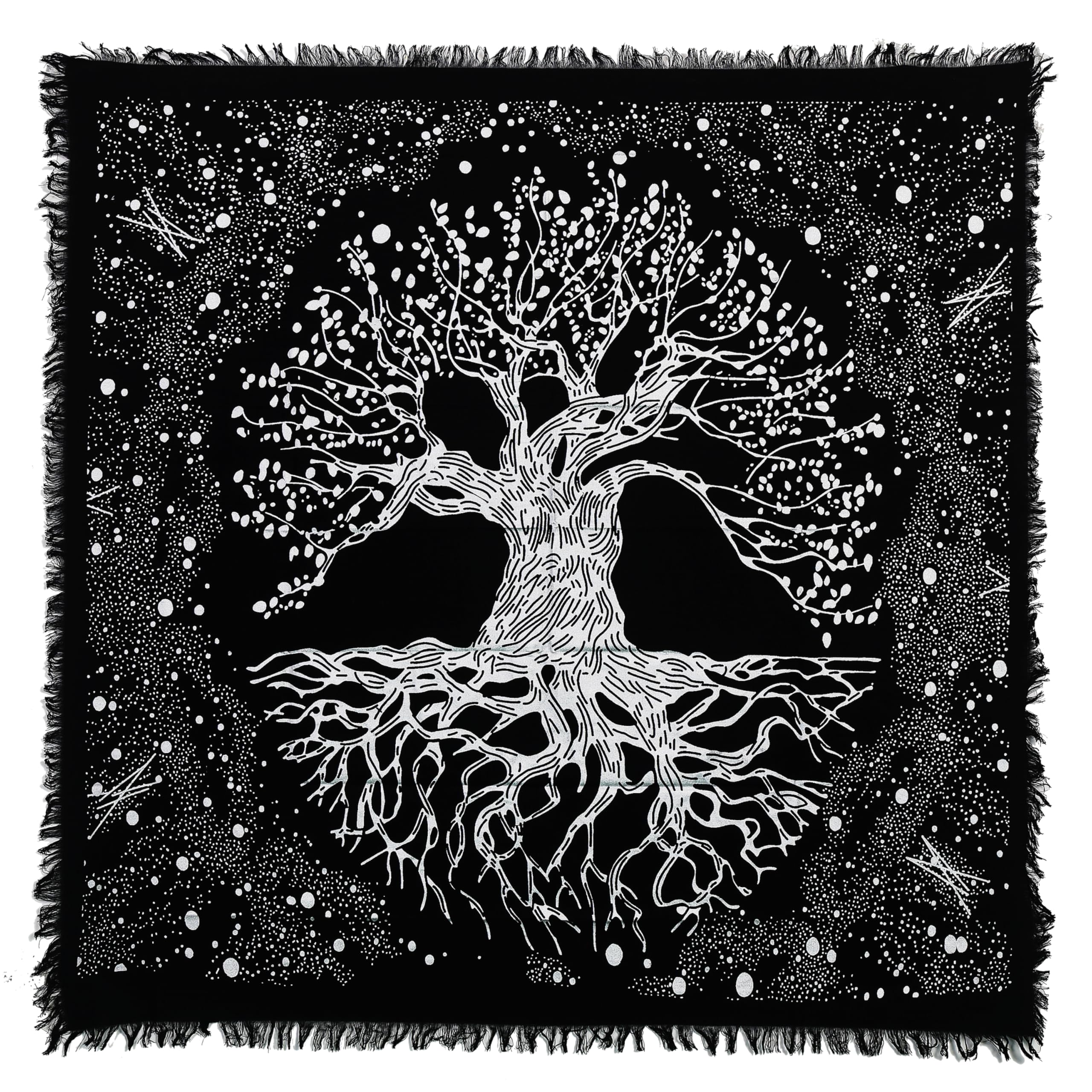 Tree of Life Altar Tapestry - 36x36 Inch Cotton Spiritual Tablecloth for Sacred Rituals, Celtic Knot Tarot Reading & Meditation Space Decor - Perfect for Yoga Studios, Wiccan Altars & Boho Home Decor