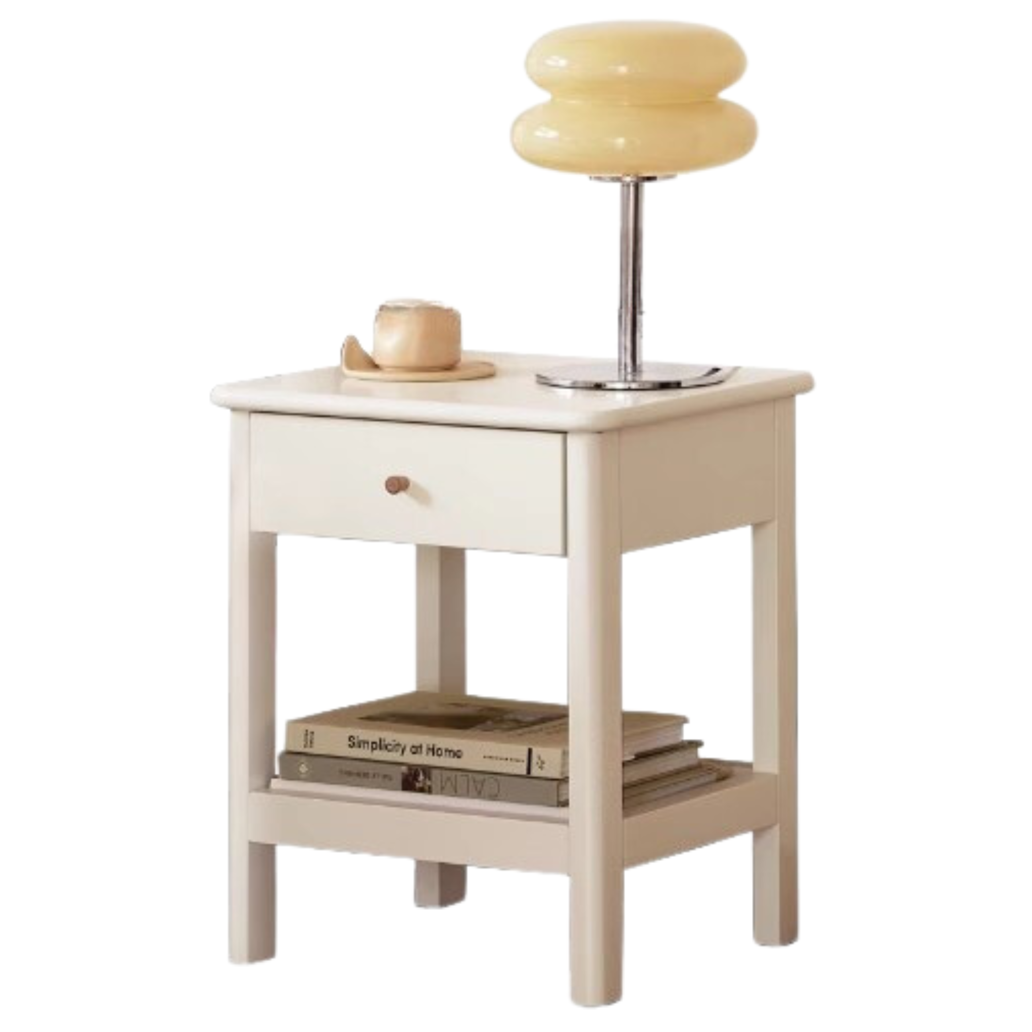 Solid Wood Nightstand - Beech & Pine Bedside Table for Bedroom, Modern & Rustic End Table with Storage Shelf - Perfect for Bedroom, Living Room, or Office