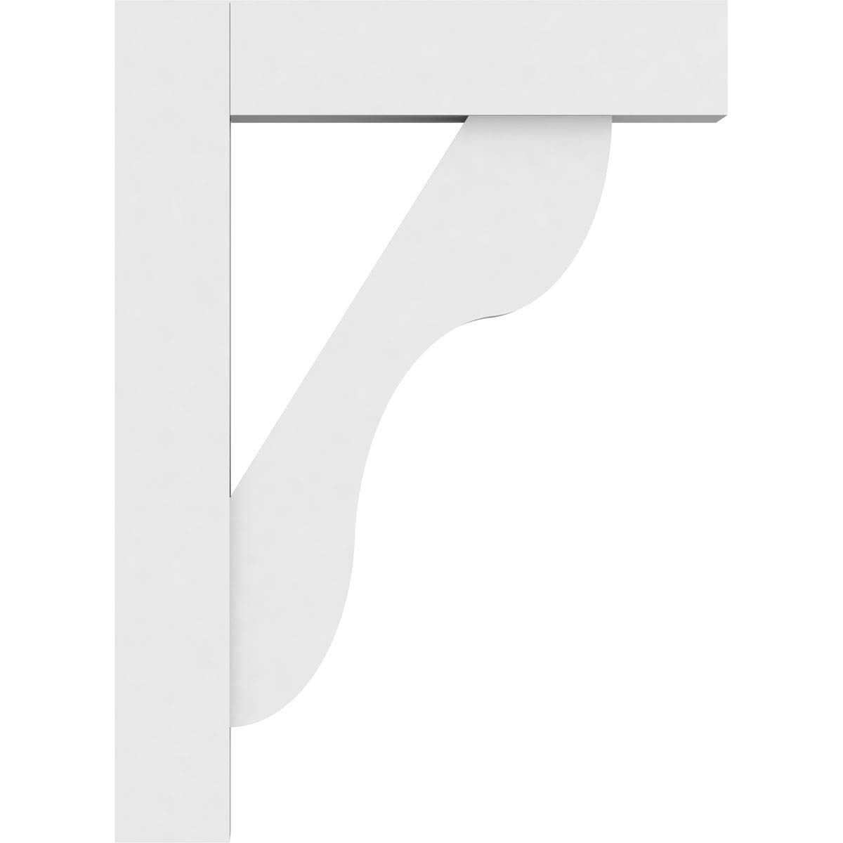 Ekena Millwork BKTP03X16X22CAR05 Standard Carmel Architectural Grade PVC Brackets with Block Ends - 3