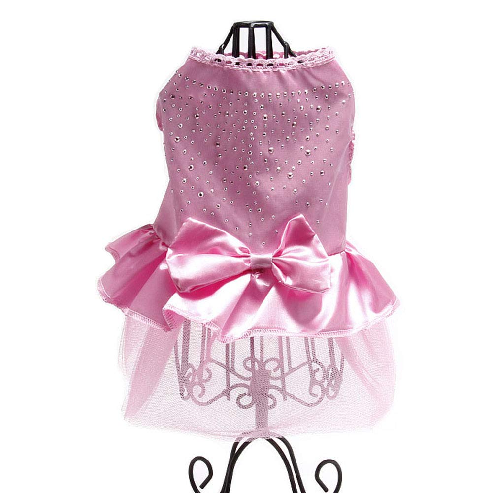 SONGBIRDTH Cute Princess Bow Dress for Small & Medium Dogs - Spring Summer Pet Puppy Clothes, Cat Skirt | Perfect for Parties, Photo Shoots & Daily Outfits
