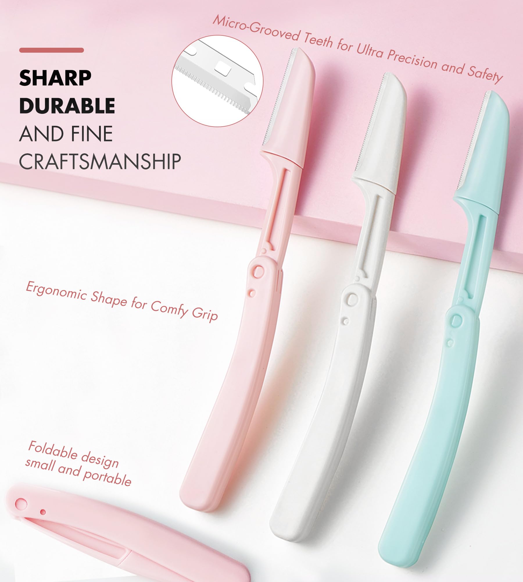 Premium Dermaplaning Tool Set - 30 Pcs Facial Exfoliating Razors & 20 Blade Refills for Women & Men - Peach Fuzz Remover, Skin Smoothing & Eyebrow Shaping - At-Home Spa Treatment & Pre-Makeup Prep