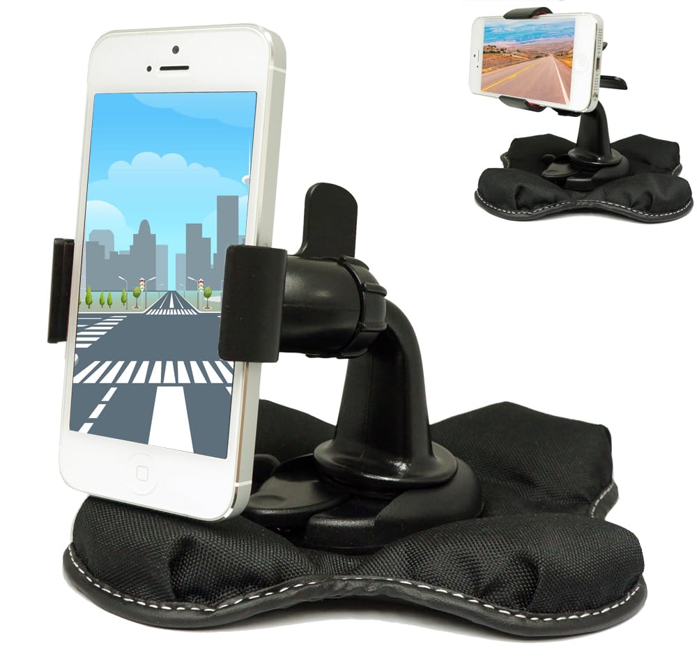 Claw-X Non-Slip Smartphone Beanbag Car Dashboard Mount Holder for Galaxy S24/S25, iPhone 15/16 Pro Max Ultra, Google Pixel 9 & All Phones Up to 4
