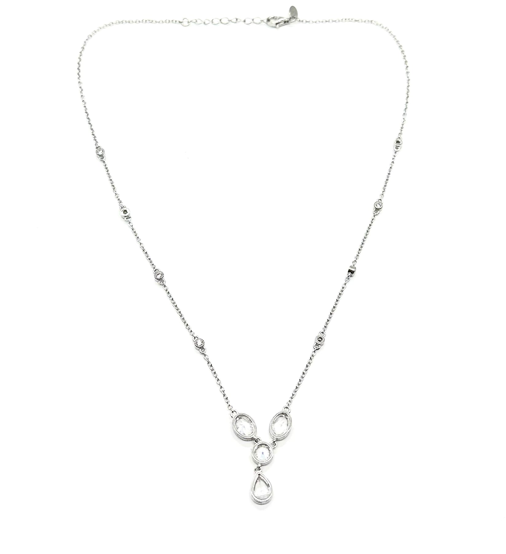Sterling Silver Cubic Zirconia Pendant Necklace - Elegant Multi-Shape Design for Women | Perfect for Weddings, Parties & Everyday Wear