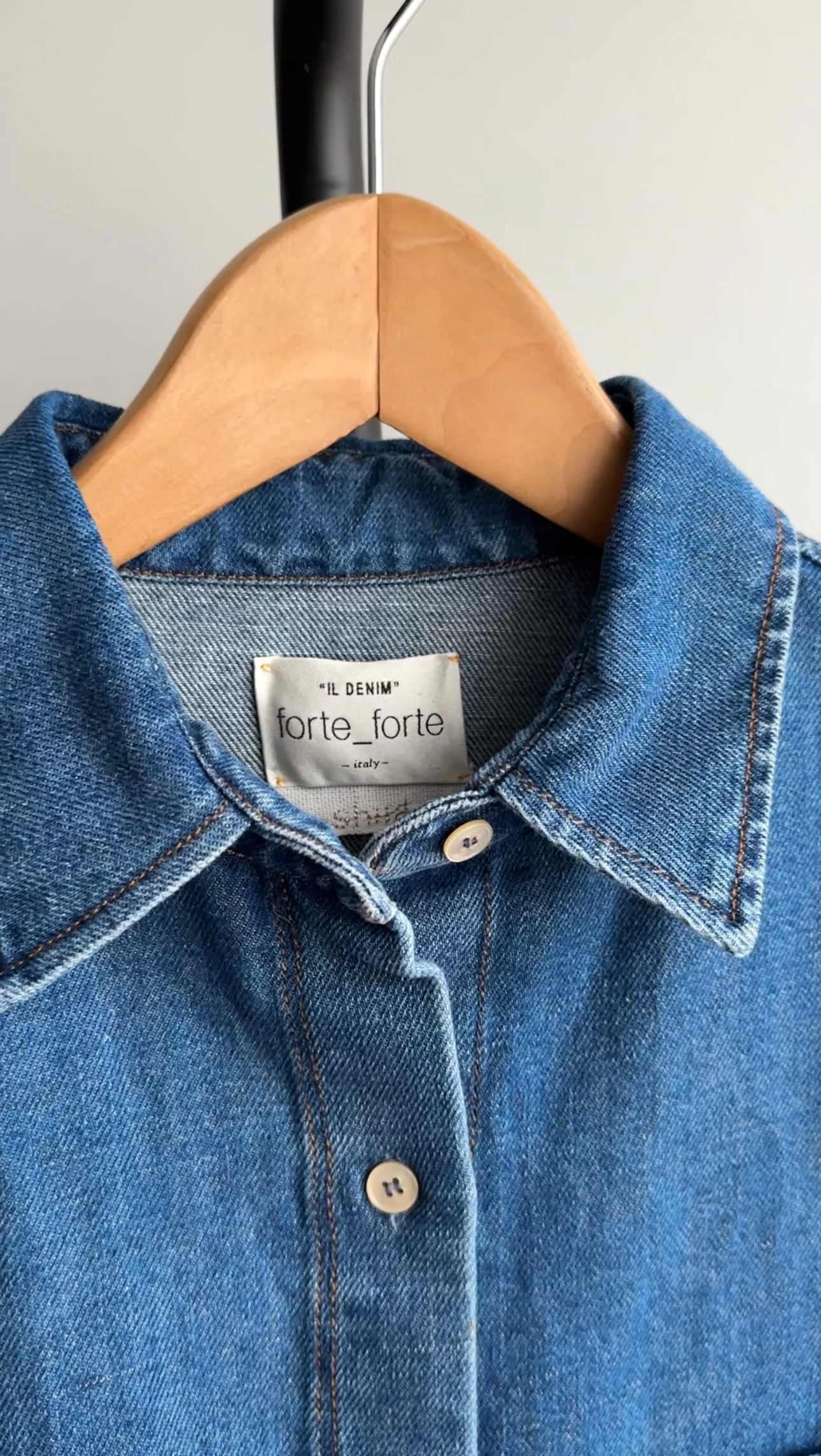 Forte Forte Blue Denim Button Down Shirt for Women - Casual & Stylish Cotton Shirt - Perfect for Everyday Wear, Office & Weekend Outfits (S/M)