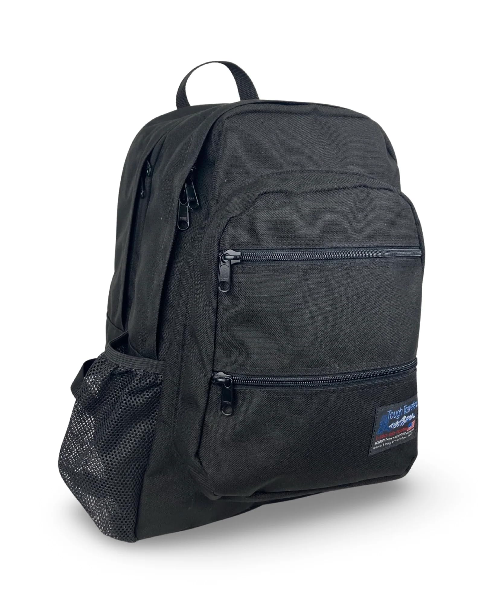 TouCom Laptop Backpack - Durable USA-Made Solid Black Design for Work, School & Travel