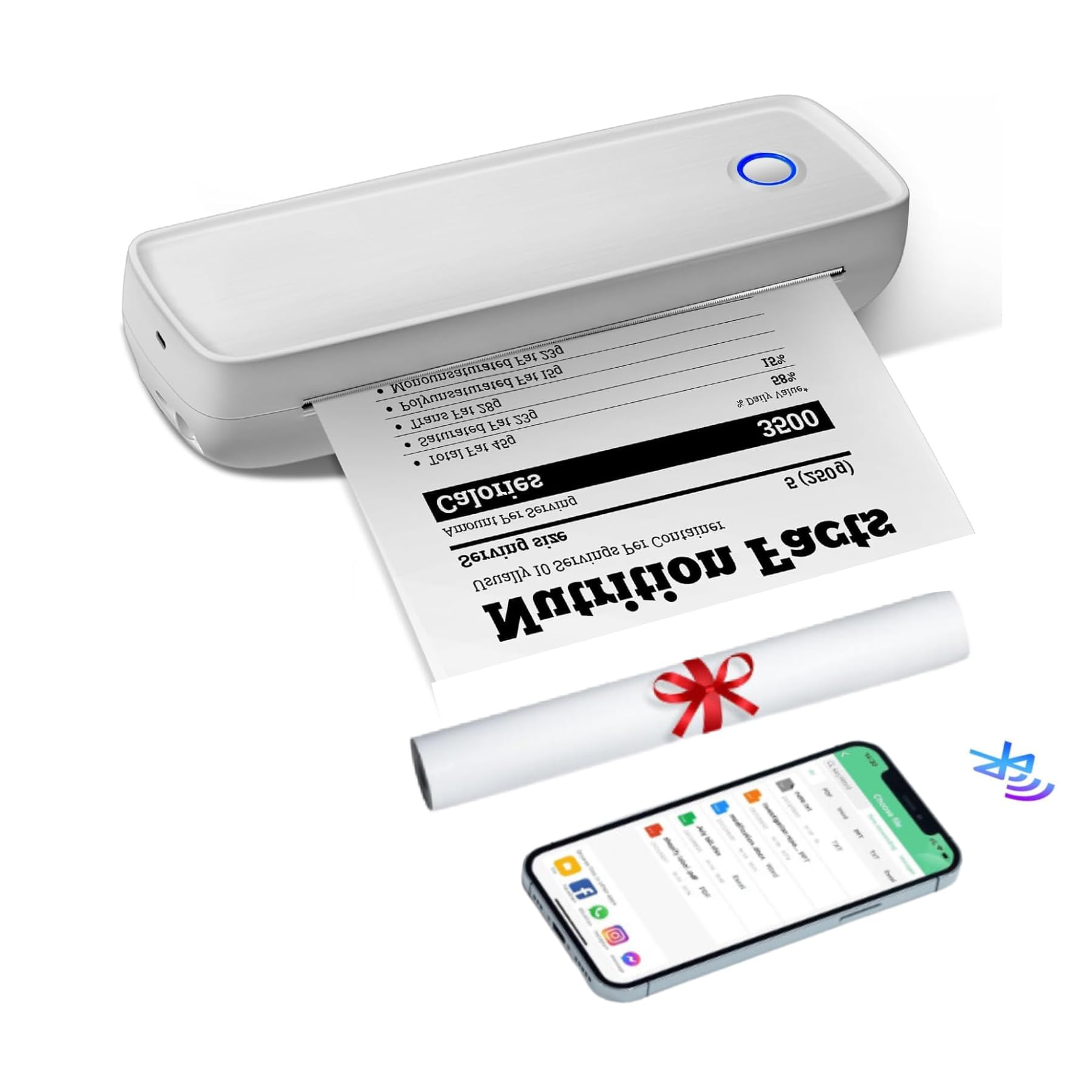 A4 Mini Bluetooth 5.2 Thermal Printer - 200dpi Inkless Portable USB Rechargeable Printer with 7 Printing Sizes for Home, Office & Travel | Perfect for Labeling, Receipts, Notes & DIY Projects