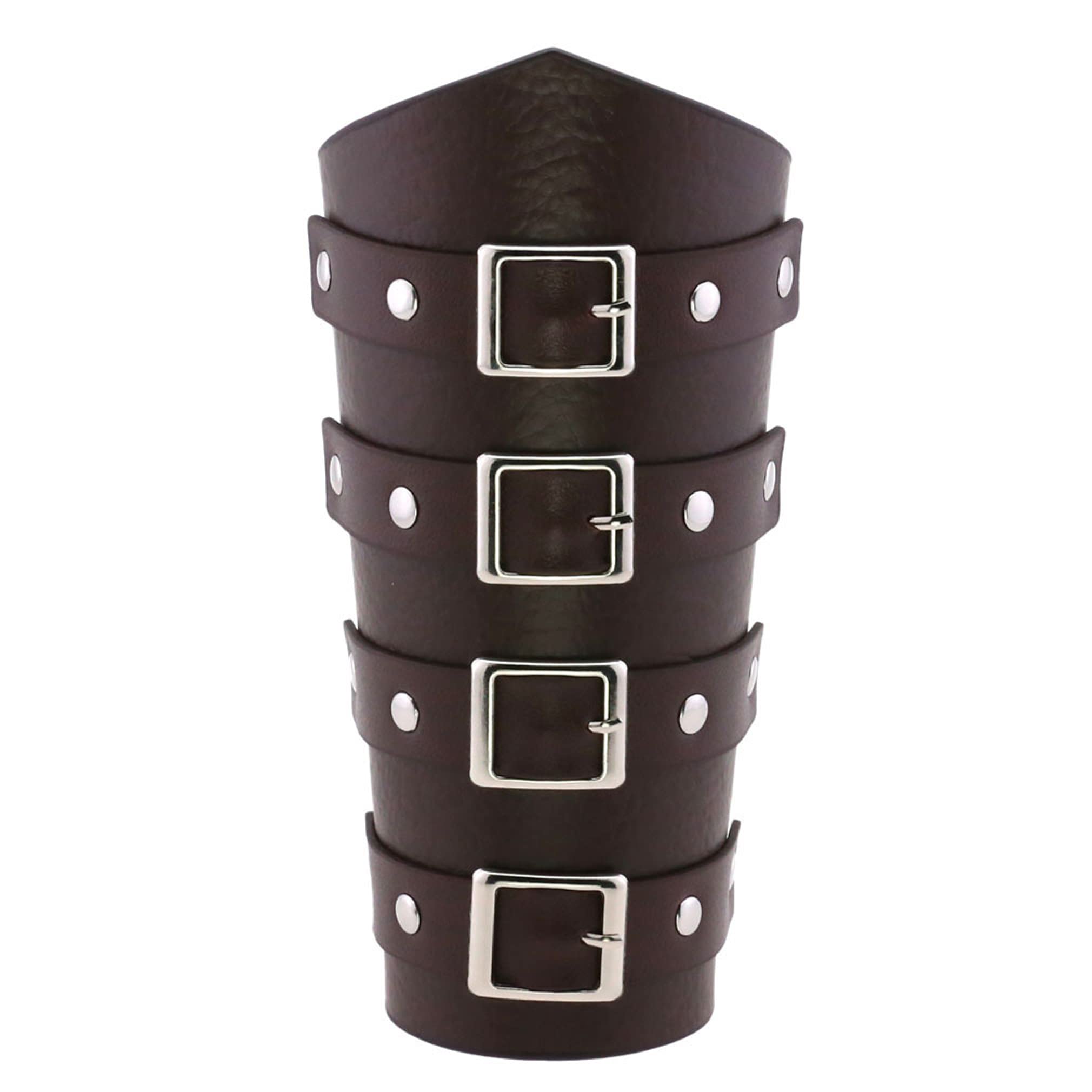 Unisex Punk Gothic Leather Gauntlet Wristband - Wide Wrap Bracer Arm Armor Cuff for Men & Women | Perfect for Cosplay, Halloween, Music Festivals and Gothic Fashion