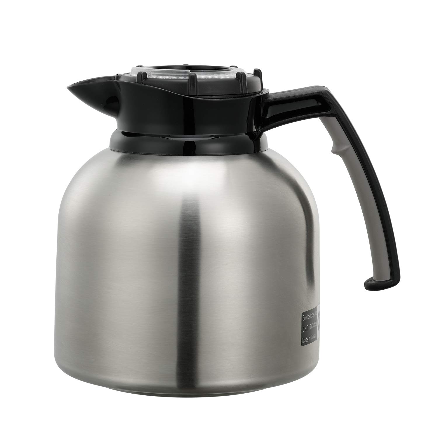 Service Ideas BNP19V4 Brew N' Pour 1.9L Glass Carafe with Built-in Timer - Perfect for Coffee, Tea & Iced Beverage Serving at Home or Office