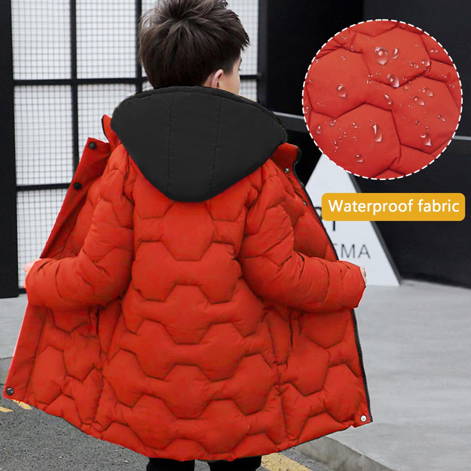 SEAUR Kids Winter Coat - Waterproof Hooded Puffer Jacket with Double Zipper for Boys & Girls | Warm Down Outerwear for Daily Wear, Hiking & Climbing Adventures