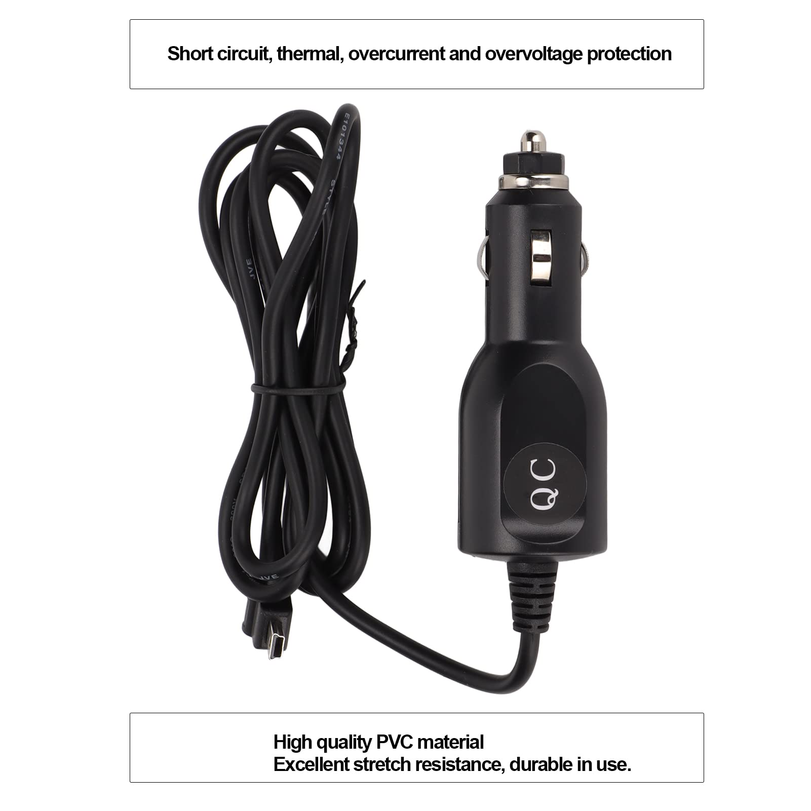 TomTom XL One GPS Car Charger - 1.5m 12V/24V Vehicle Power Charging Cable Replacement for TomTom GPS Devices | Perfect for Road Trips & Navigation