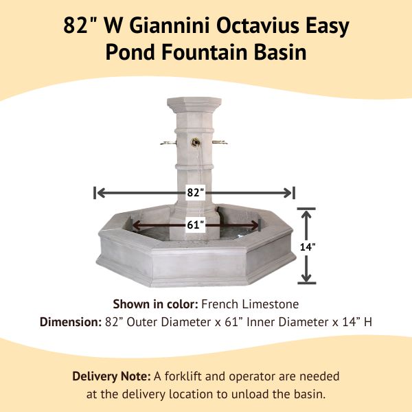 Giannini Octavius Easy Pond Fountain Basin - Outdoor Water Feature for Garden, Patio, and Backyard Decor | Perfect for Landscaping and Relaxation