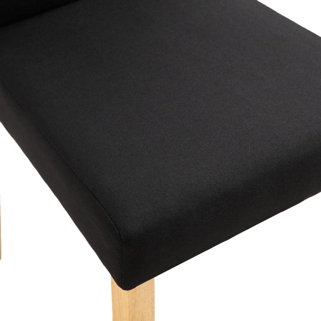 SKM Modern Dining Chairs Set of 4 - Black Fabric Upholstered Kitchen Chairs with Sturdy Metal Legs (Model 9227) - Perfect for Dining Room, Kitchen, Breakfast Nook & Small Spaces