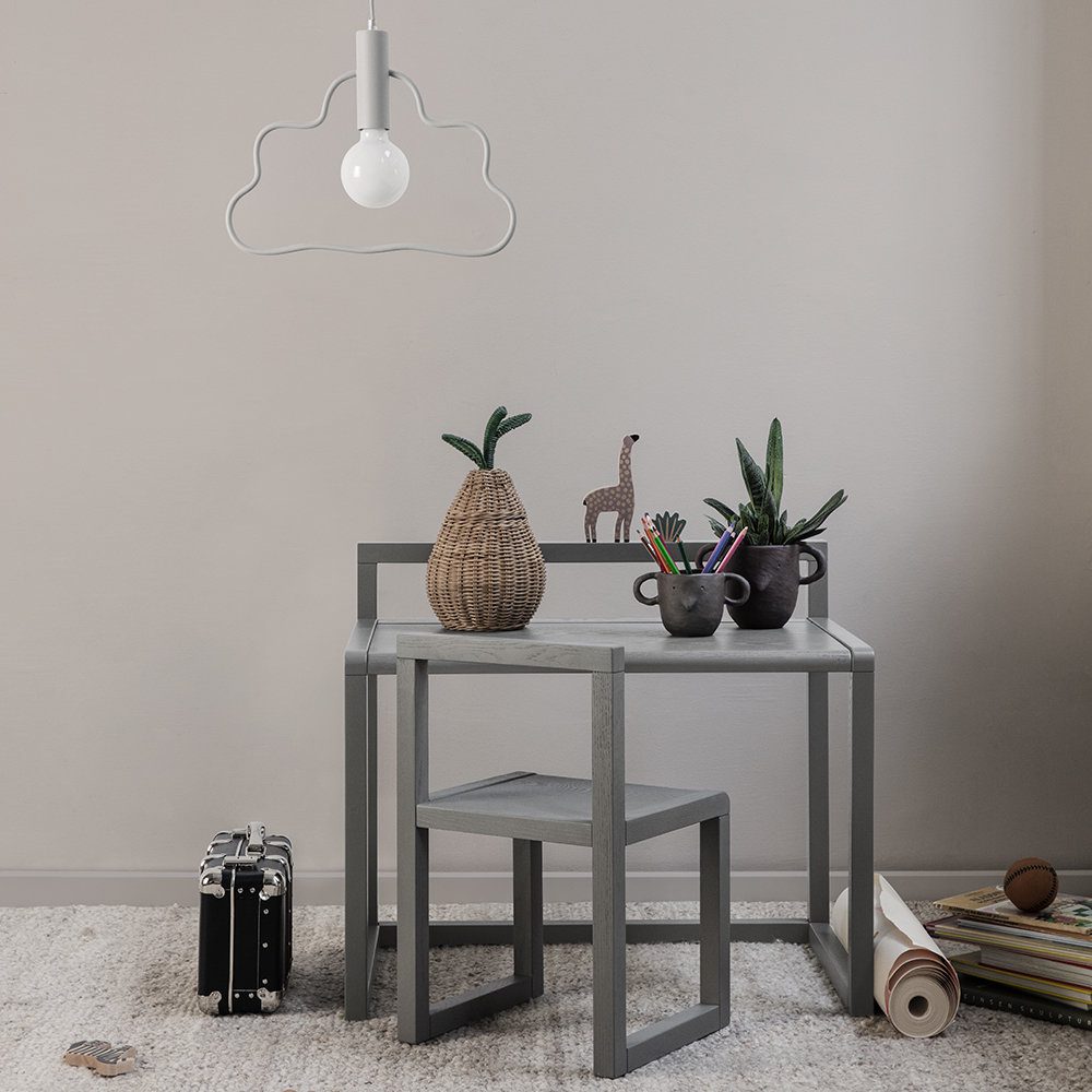 FERM LIVING Little Architect Kids Desk - Grey Wooden Study Table for Children | Perfect for Homework, Drawing & Creative Play in Bedroom or Playroom